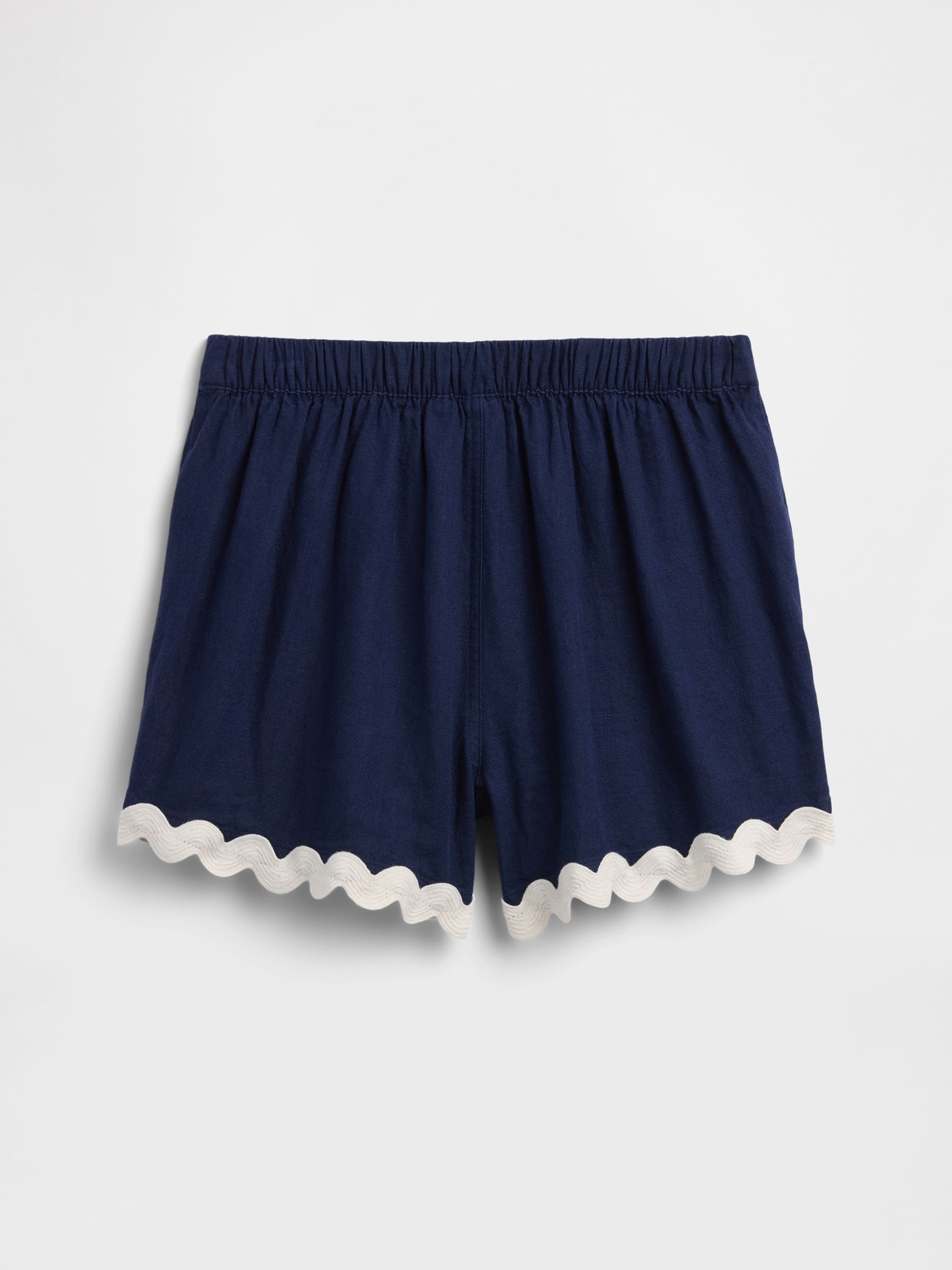 Navy Pull On Linen-Blend Skort - Image 2 of 3