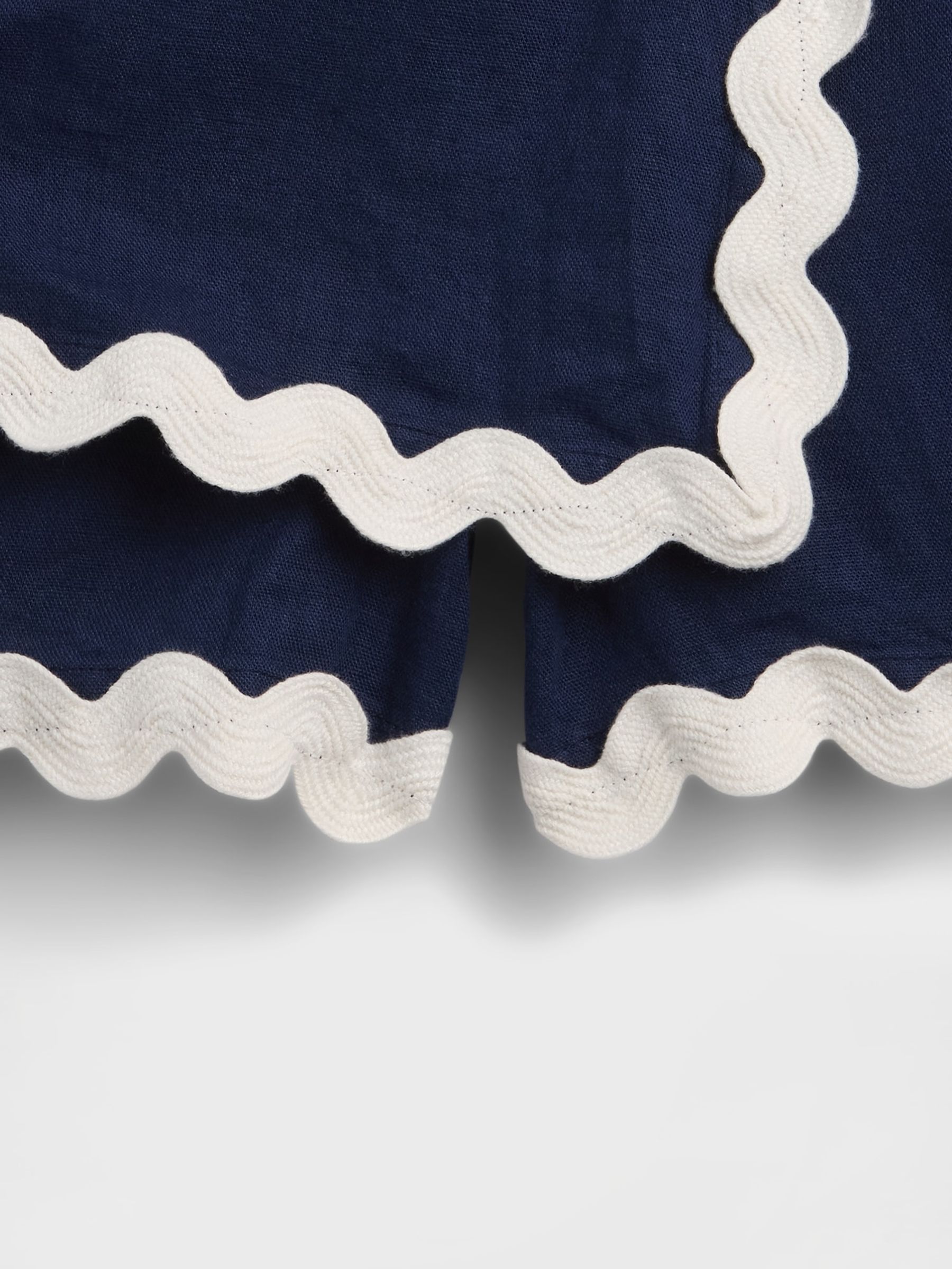 Navy Pull On Linen-Blend Skort - Image 3 of 3