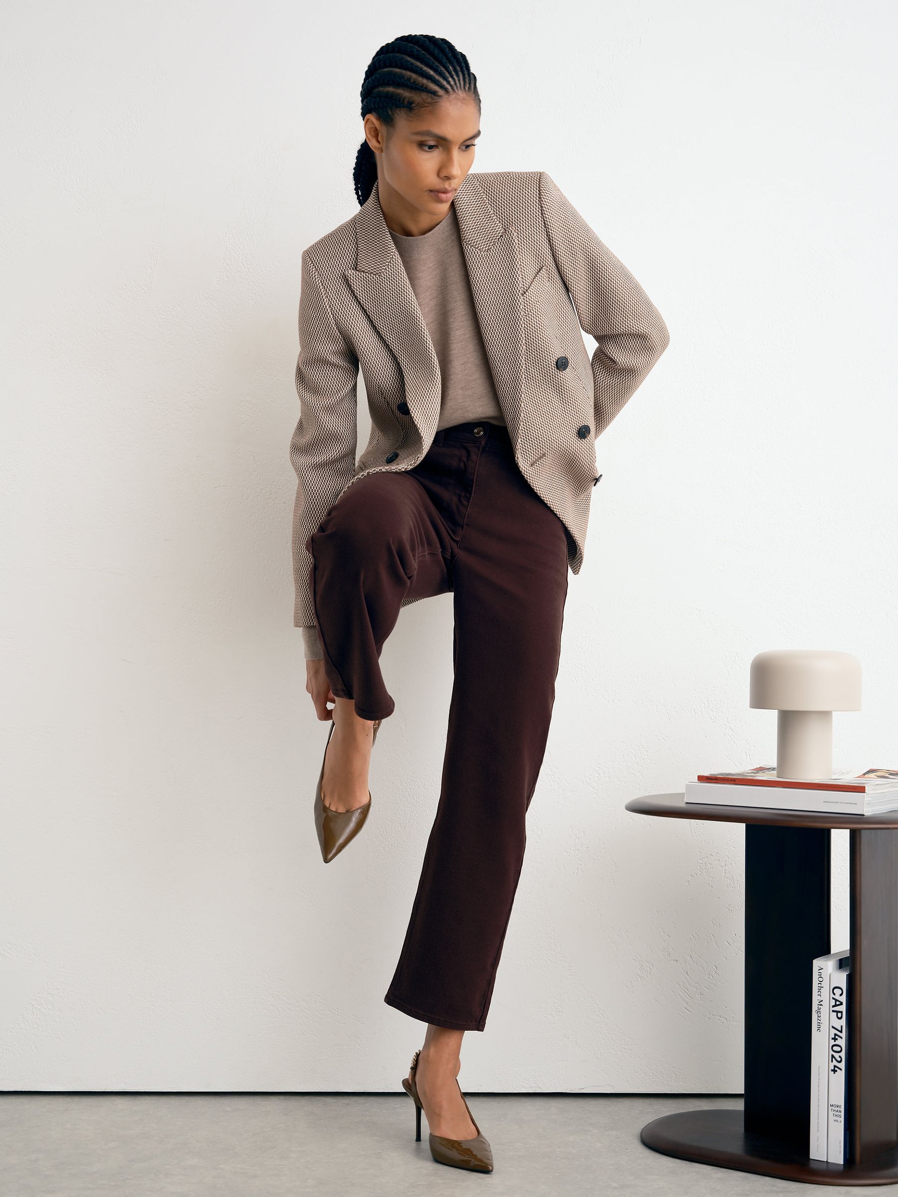 Mid-Rise Straight-Leg Jeans in Grape - Image 1 of 8
