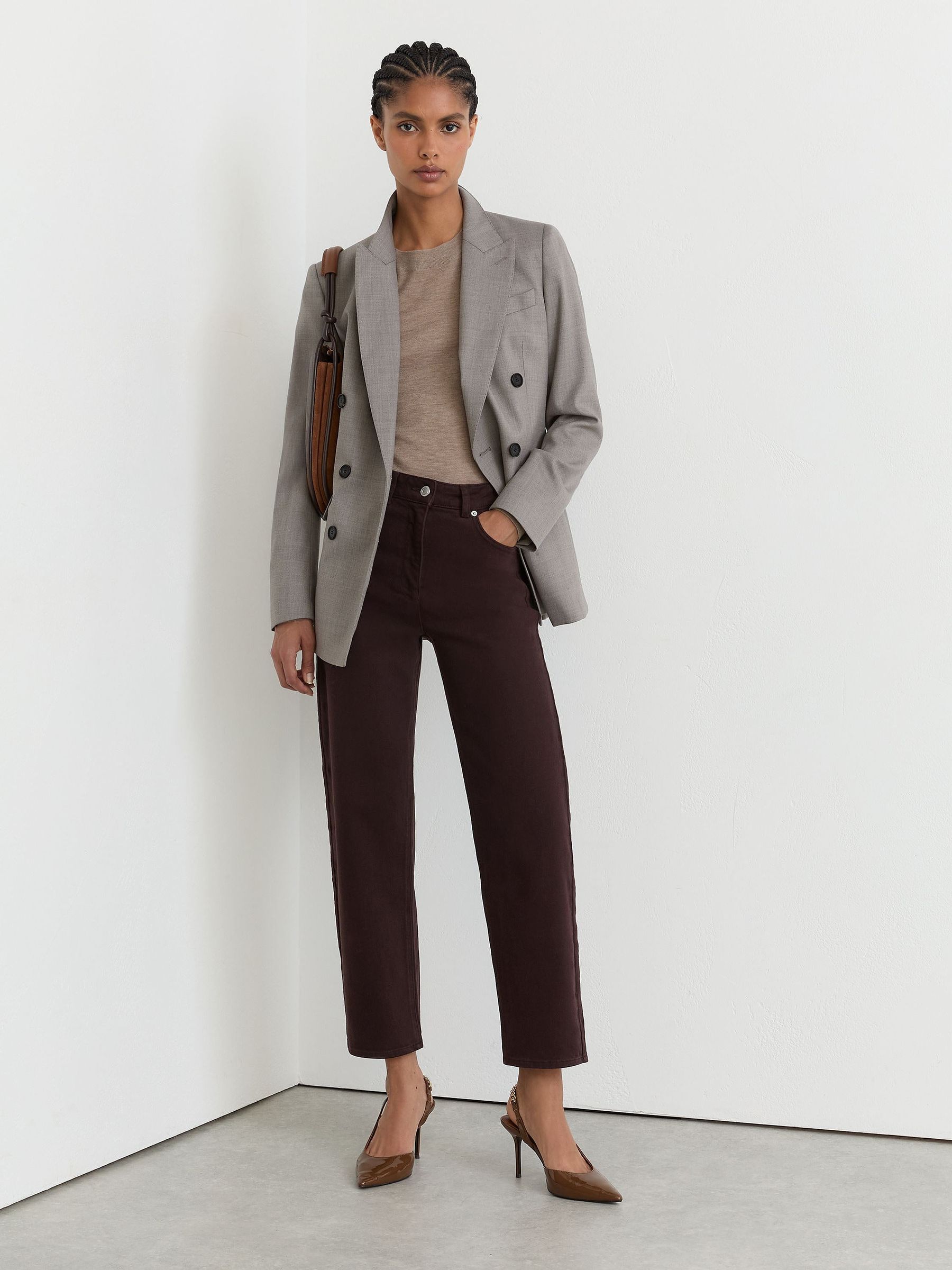 Mid-Rise Straight-Leg Jeans in Grape - Image 5 of 8