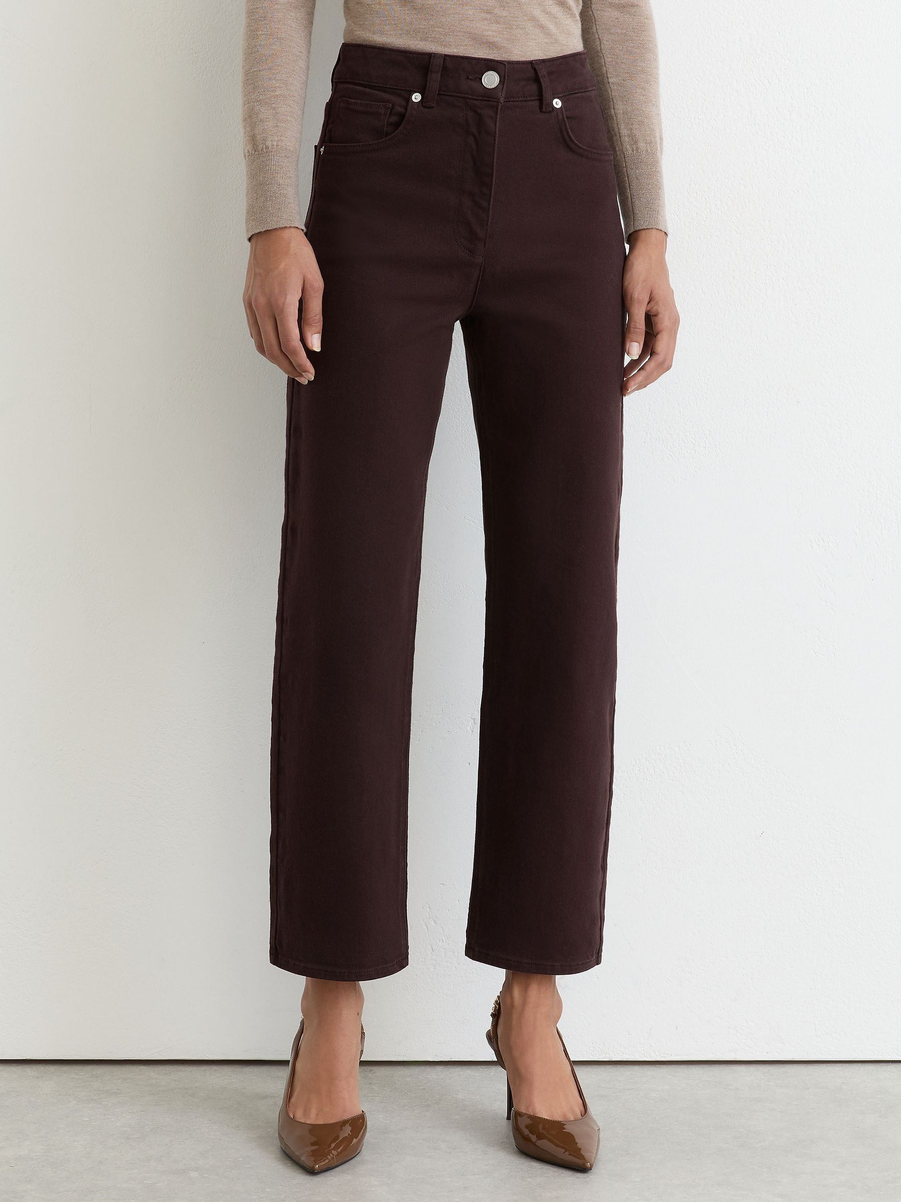 Mid-Rise Straight-Leg Jeans in Grape - Image 6 of 8