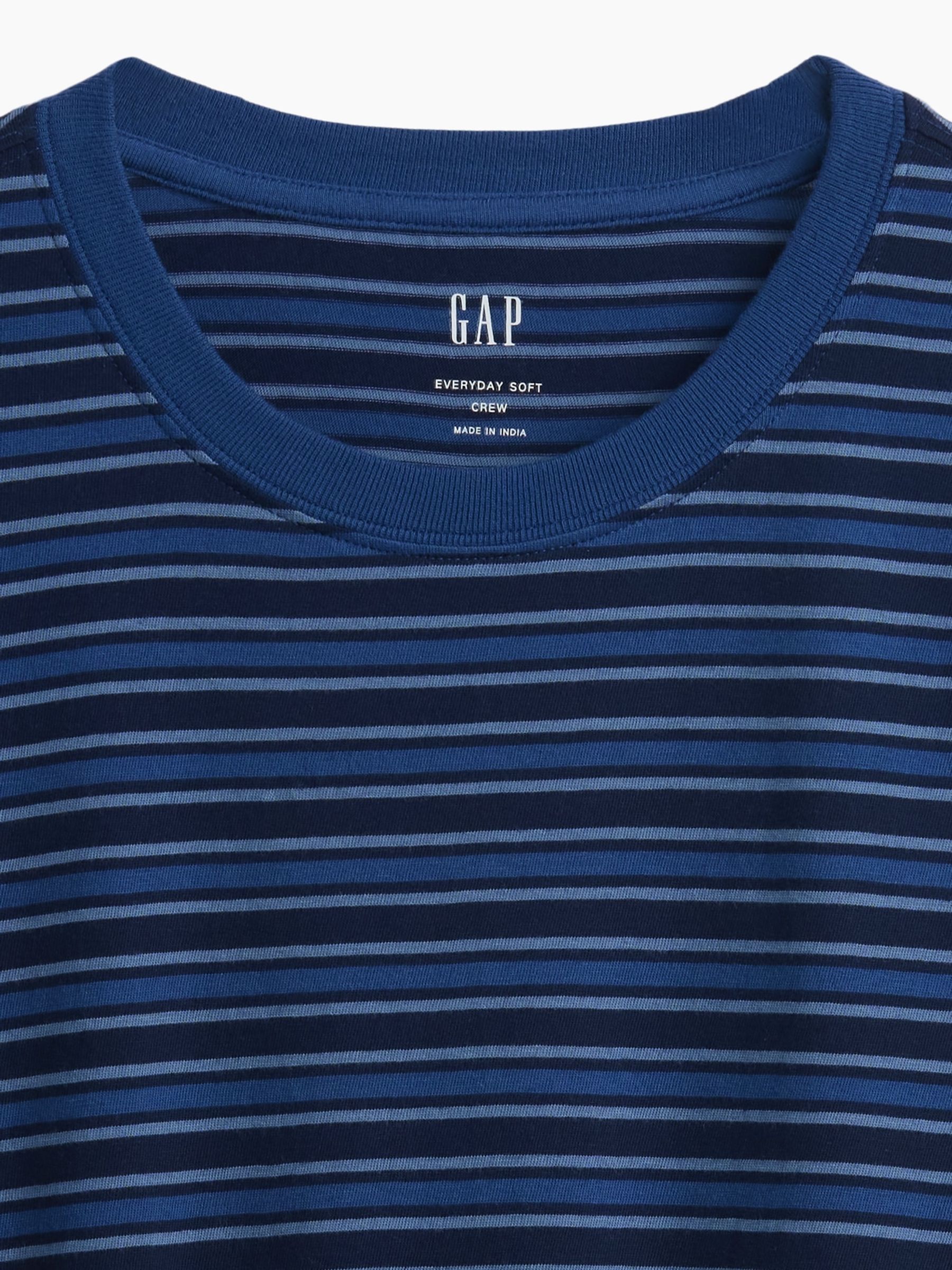 Blue Stripe Everyday Soft Relaxed Stripe Long Sleeve T-Shirt - Image 4 of 4 Blue Stripe Everyday Soft Relaxed Stripe Long Sleeve T-Shirt - Image 4 of 4