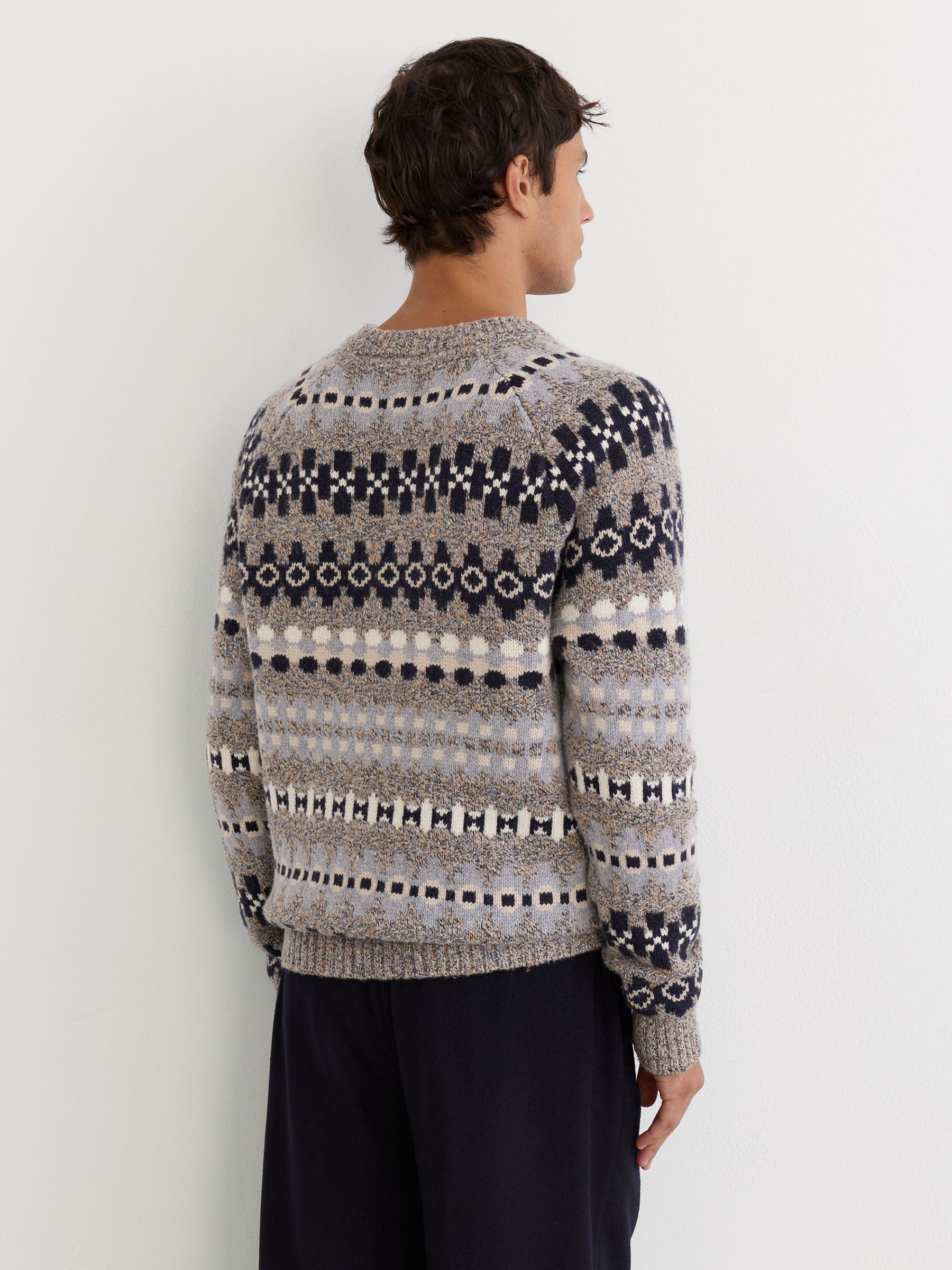 Wool-Blend Tweed-Jacquard Crew-Neck Jumper in Soft Blue - Image 6 of 7