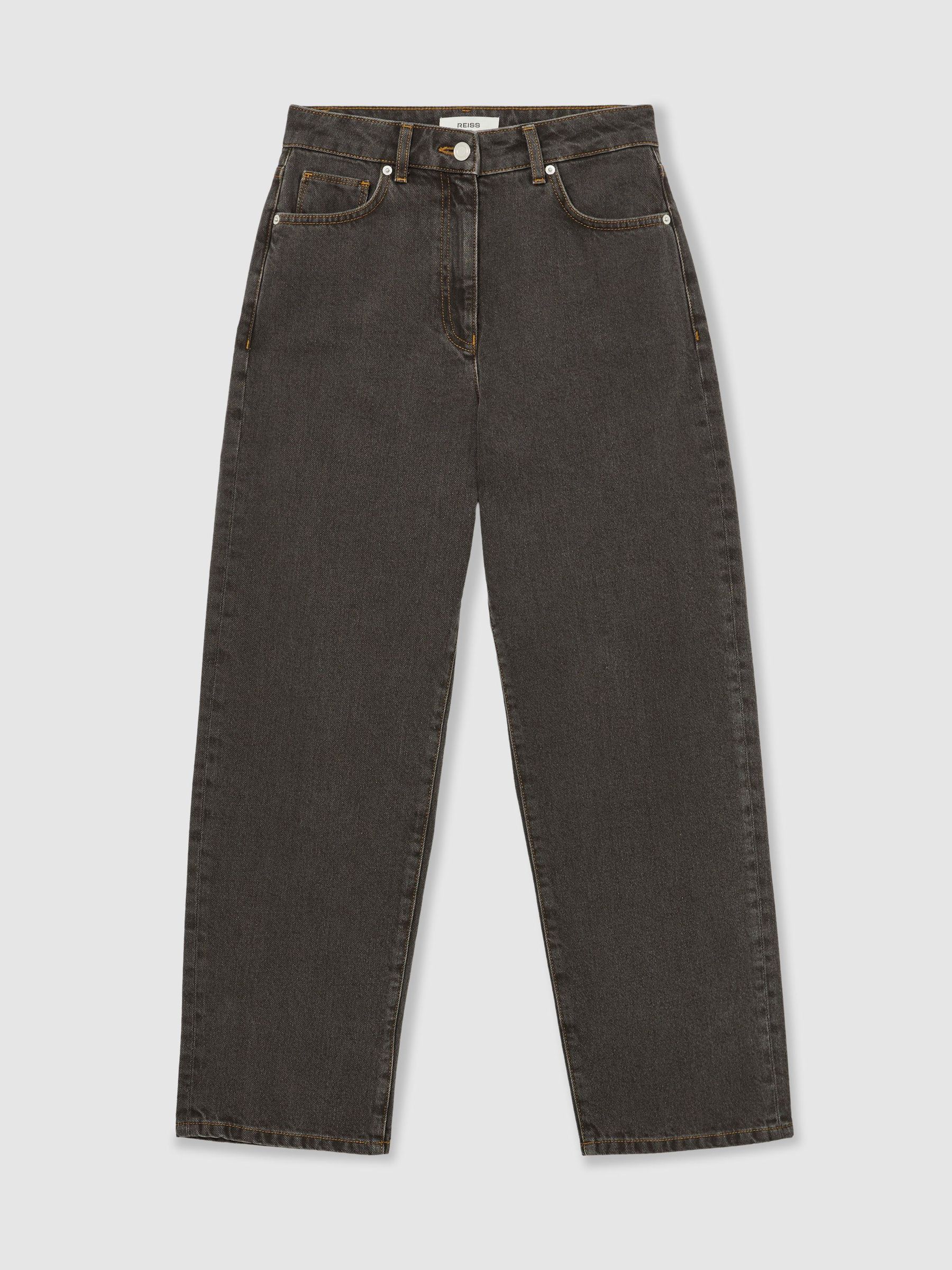 Petite Mid-Rise Straight-Leg Jeans in Mushroom Brown - Image 2 of 7