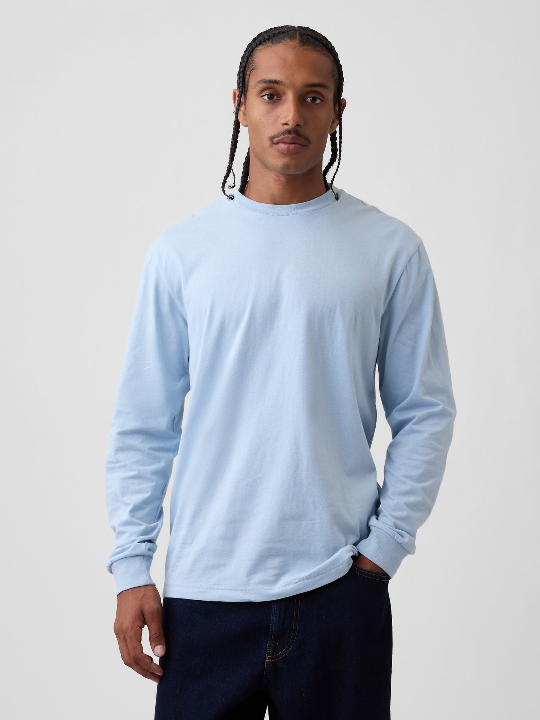 Light Blue Long Sleeve T-Shirt - Image 1 of 4
