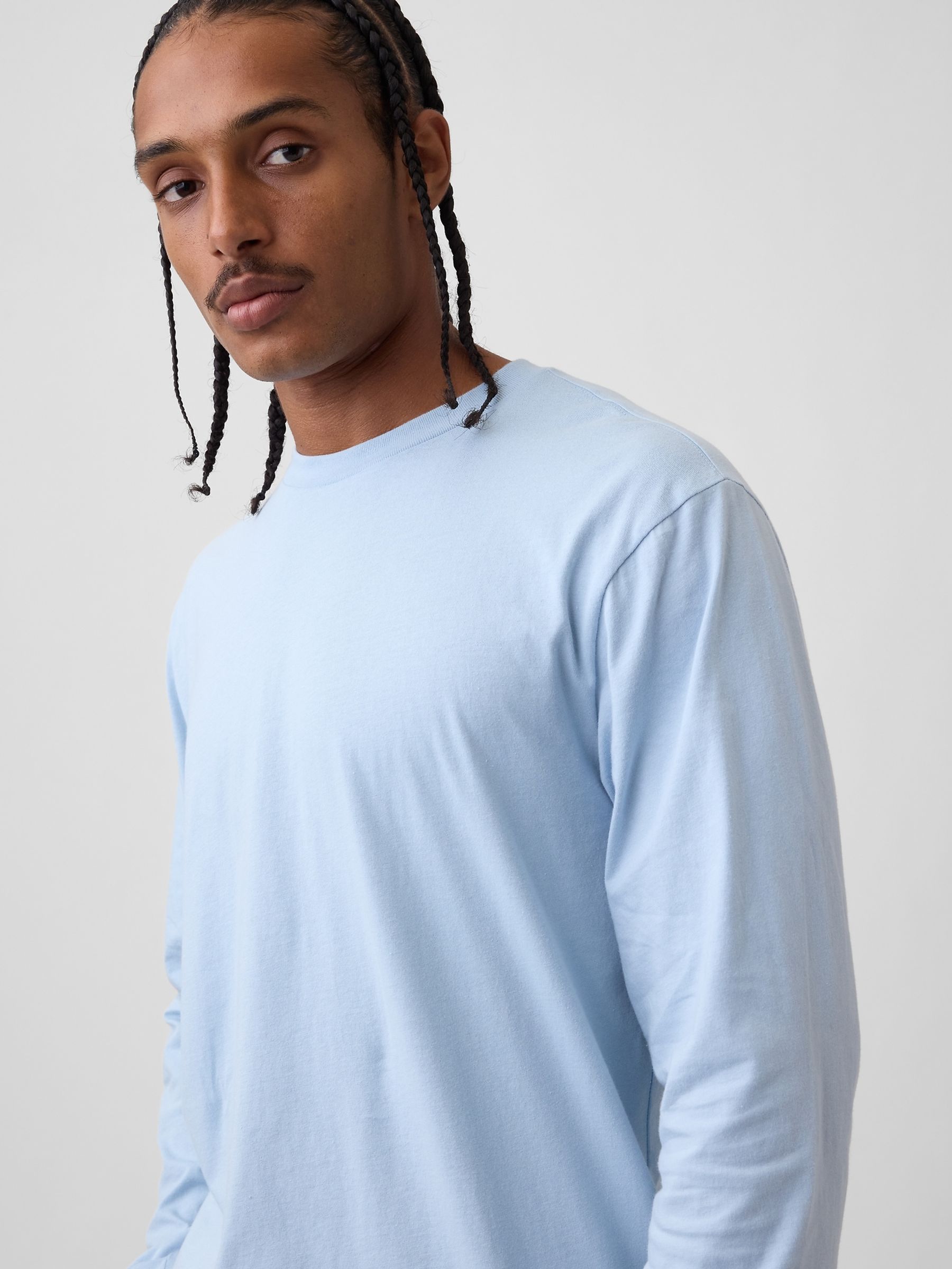 Light Blue Long Sleeve T-Shirt - Image 4 of 4 Light Blue Long Sleeve T-Shirt - Image 4 of 4