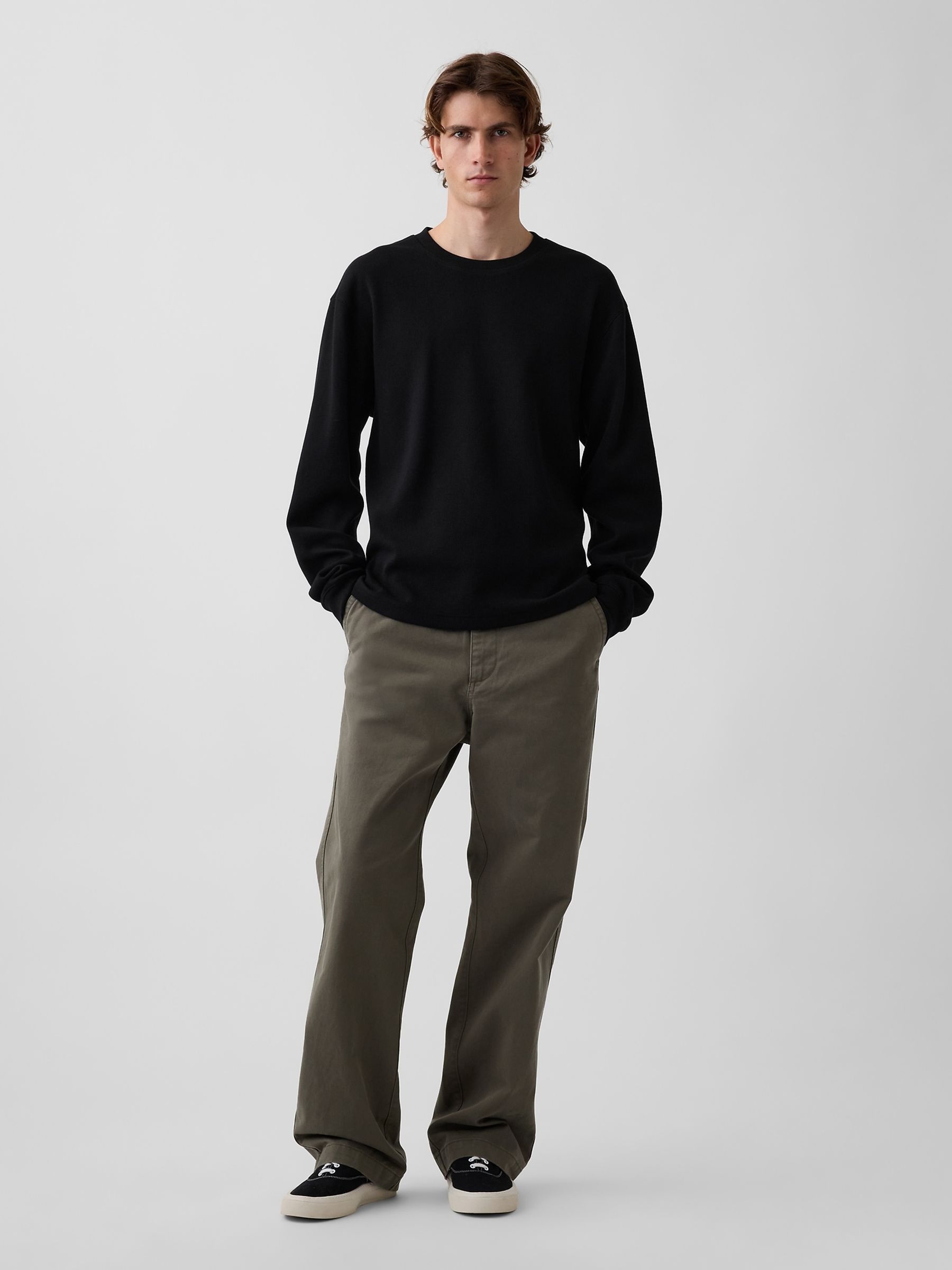 Black Relaxed Waffle T-Shirt - Image 3 of 4