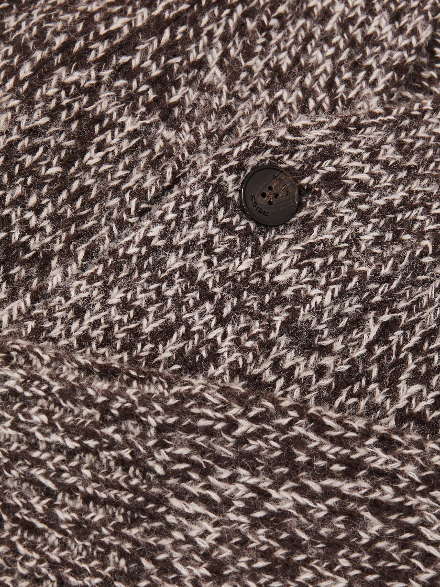 Wool-Blend Speckled-Knit Cardigan in Brown Multi - Image 7 of 7