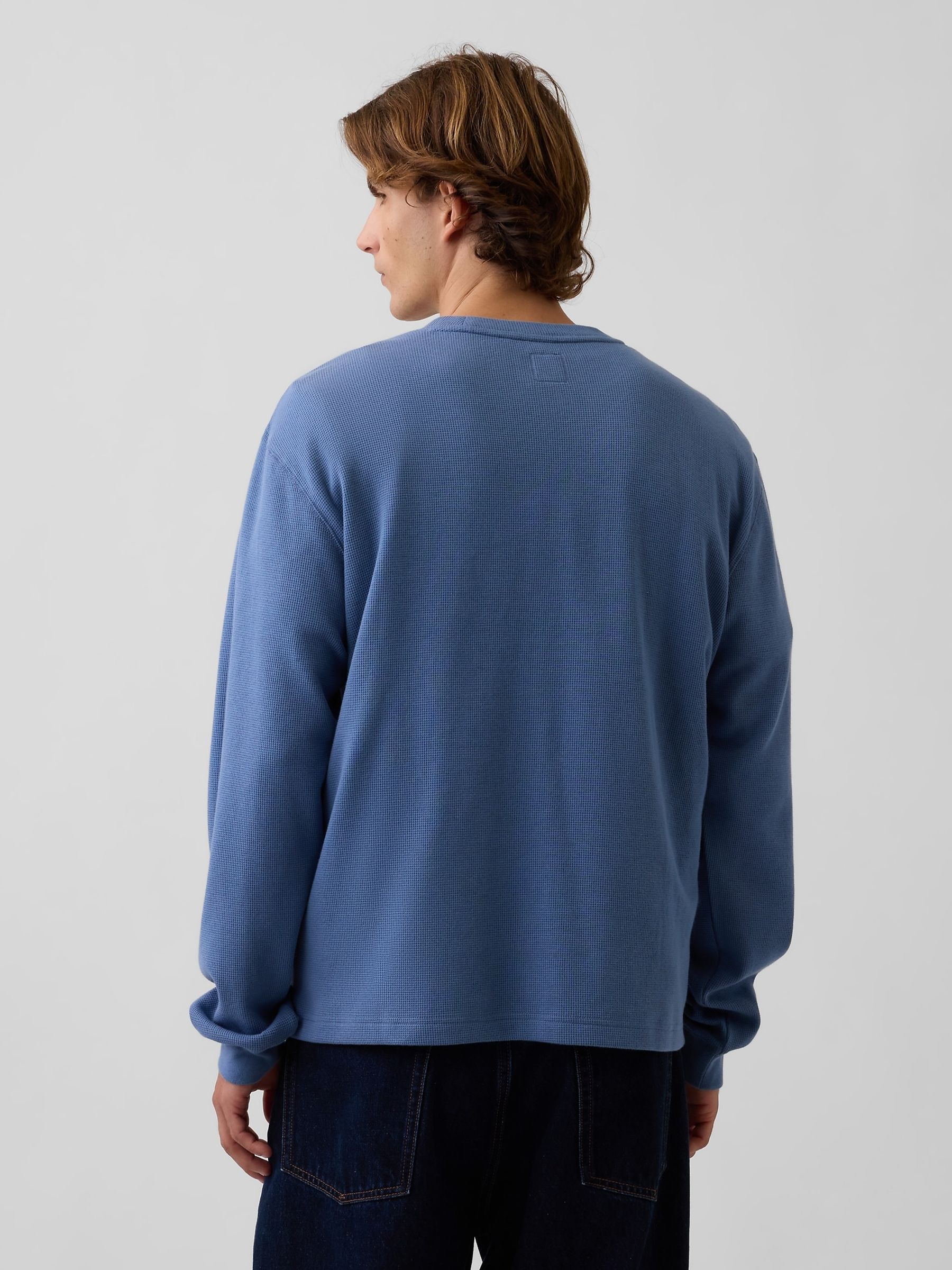 Blue Relaxed Waffle T-Shirt - Image 2 of 4