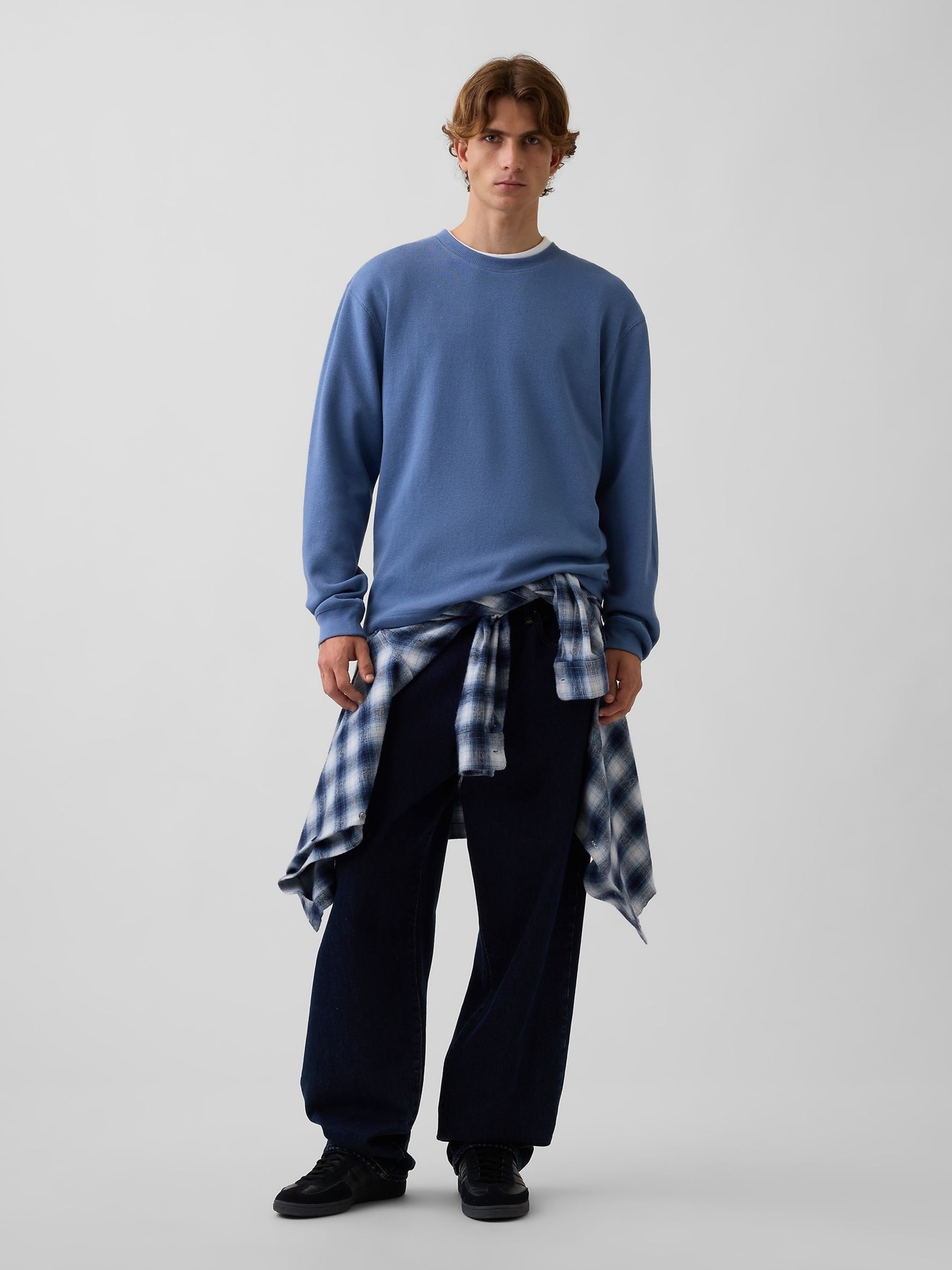 Blue Relaxed Waffle T-Shirt - Image 3 of 4