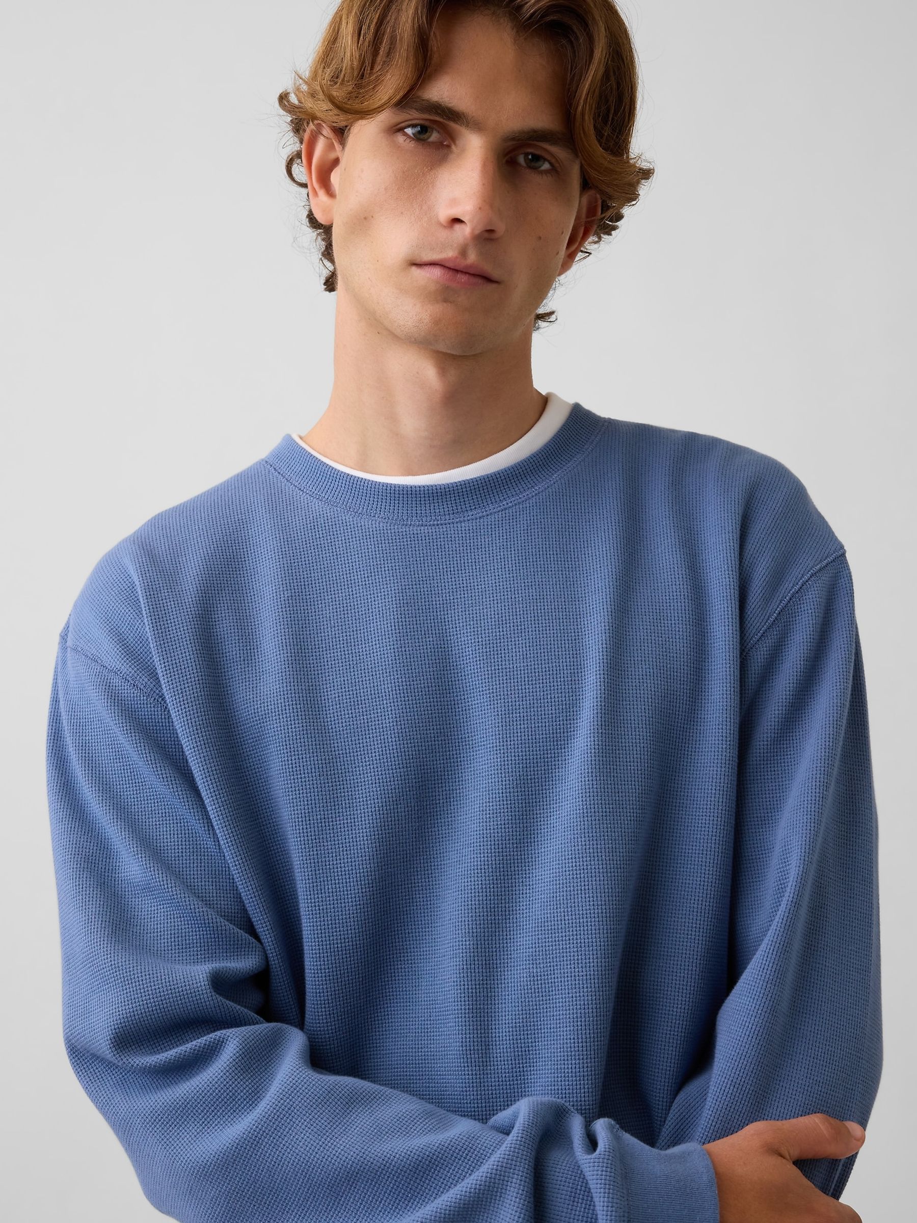 Blue Relaxed Waffle T-Shirt - Image 4 of 4