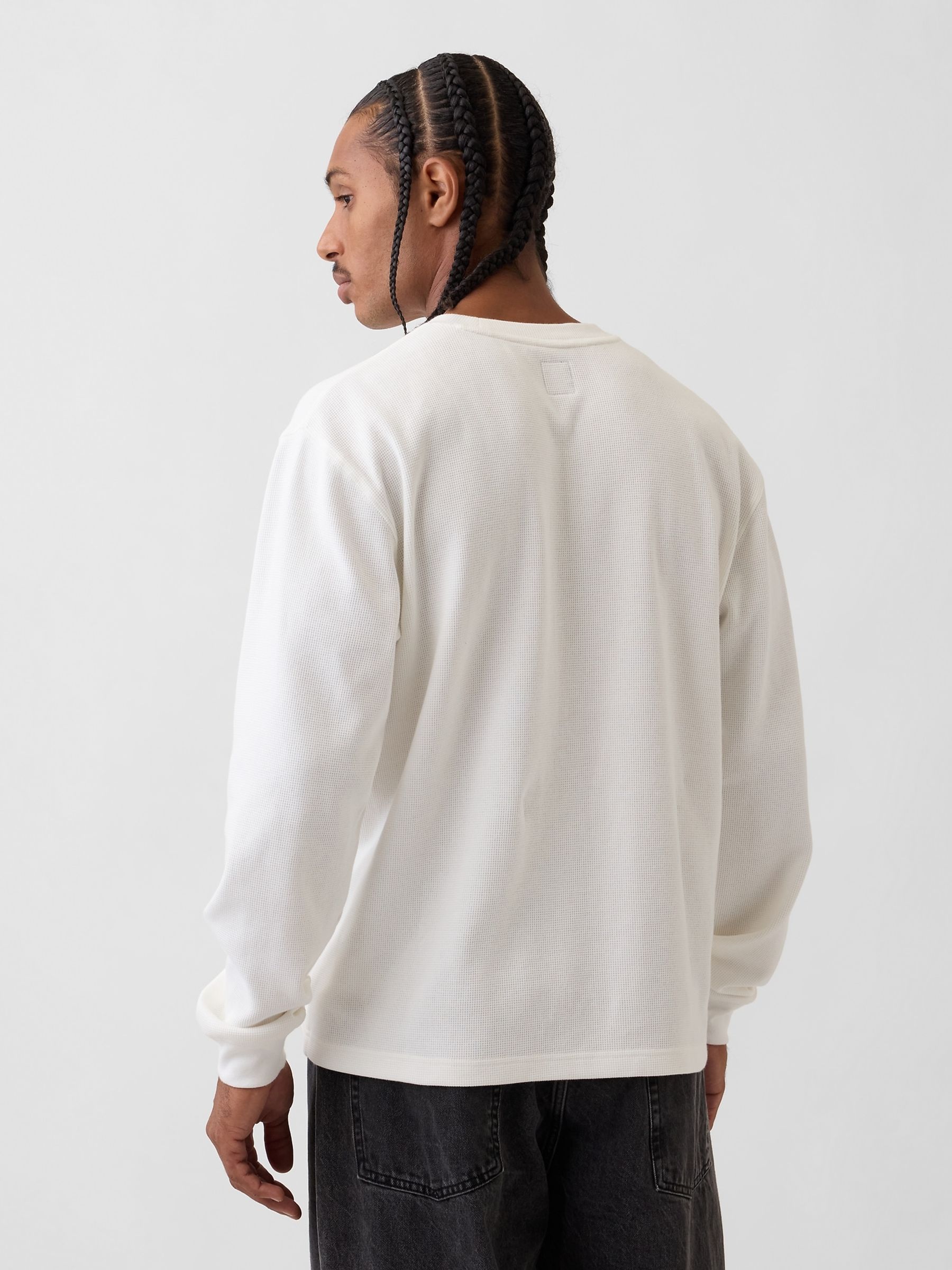 White Relaxed Waffle T-Shirt - Image 2 of 4