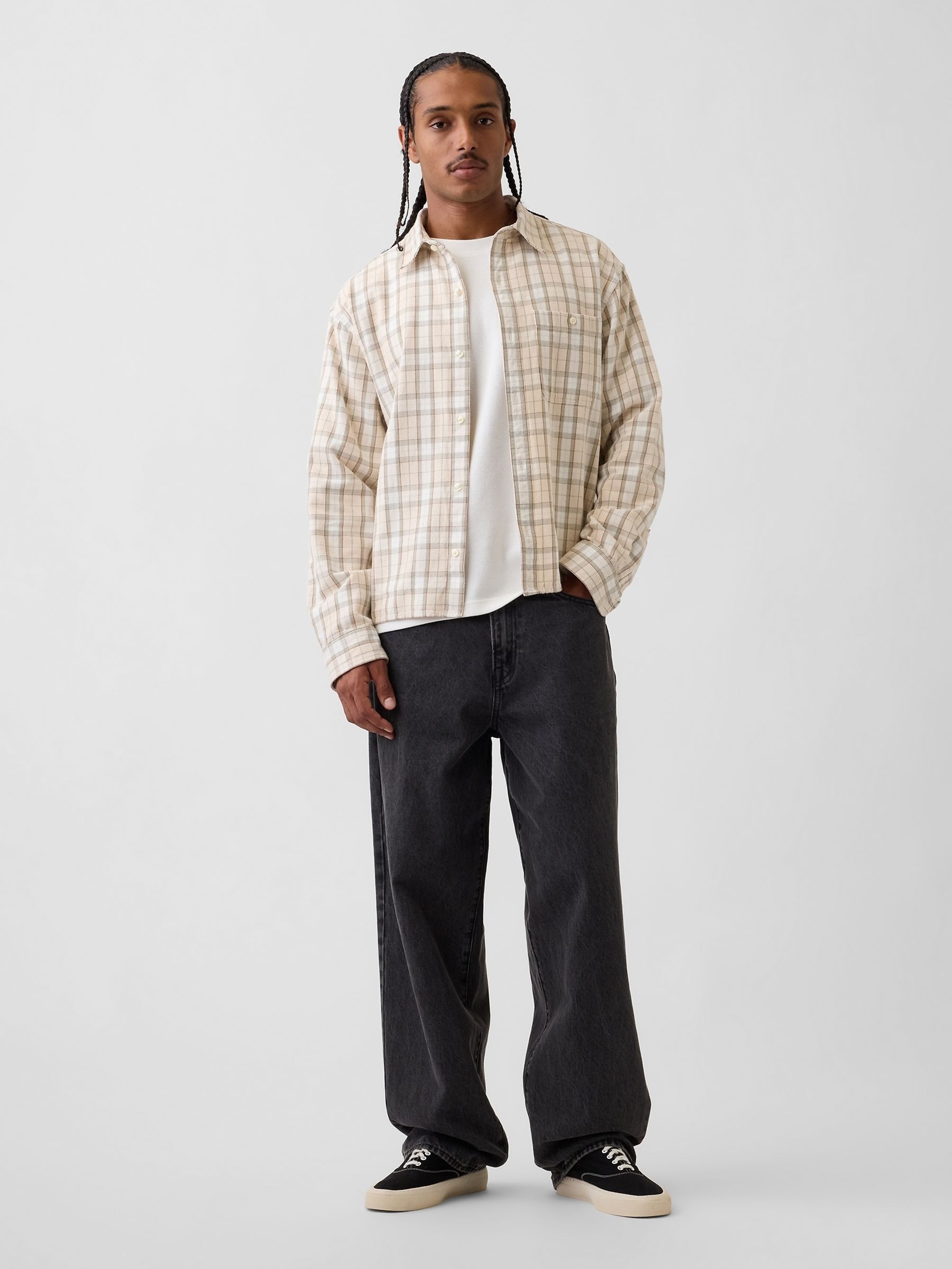 White Relaxed Waffle T-Shirt - Image 3 of 4