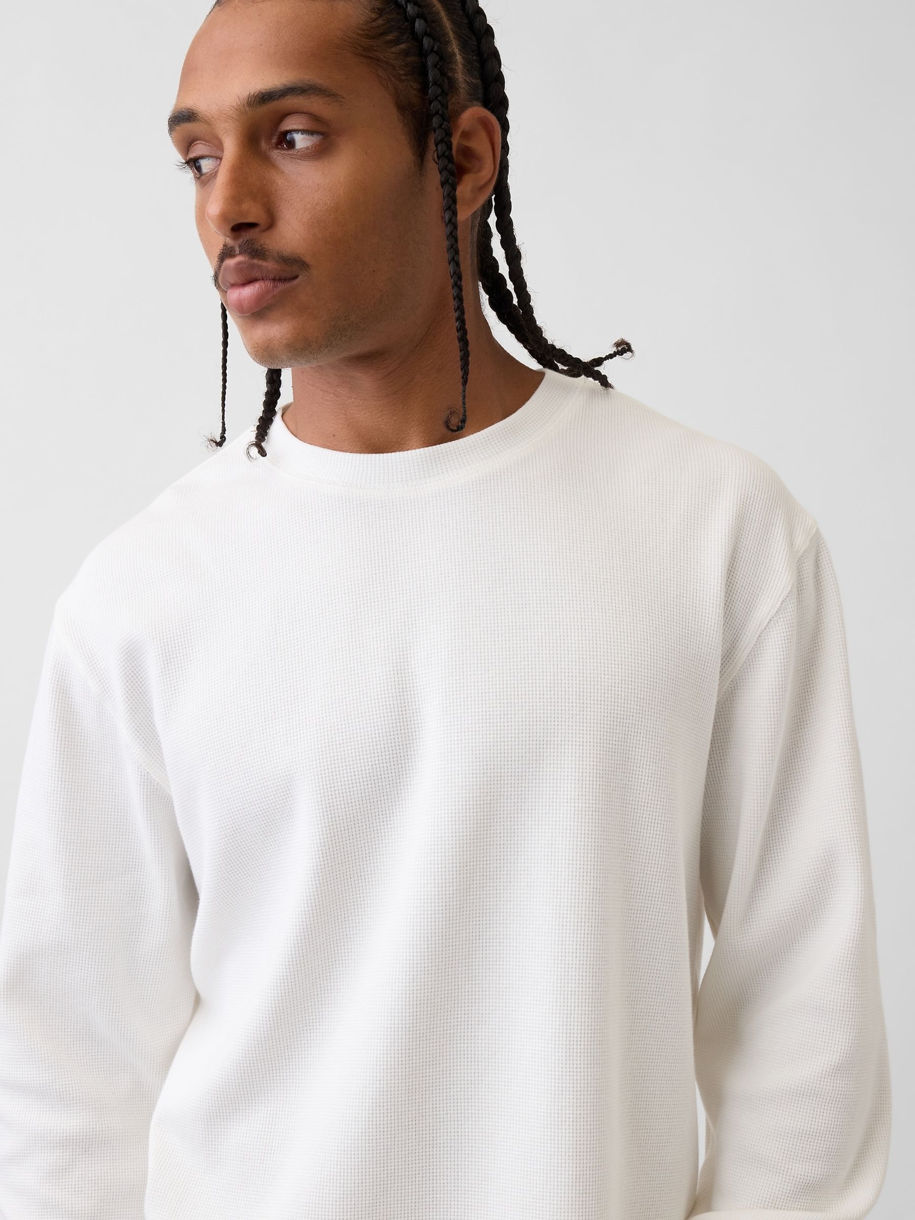 White Relaxed Waffle T-Shirt - Image 4 of 4