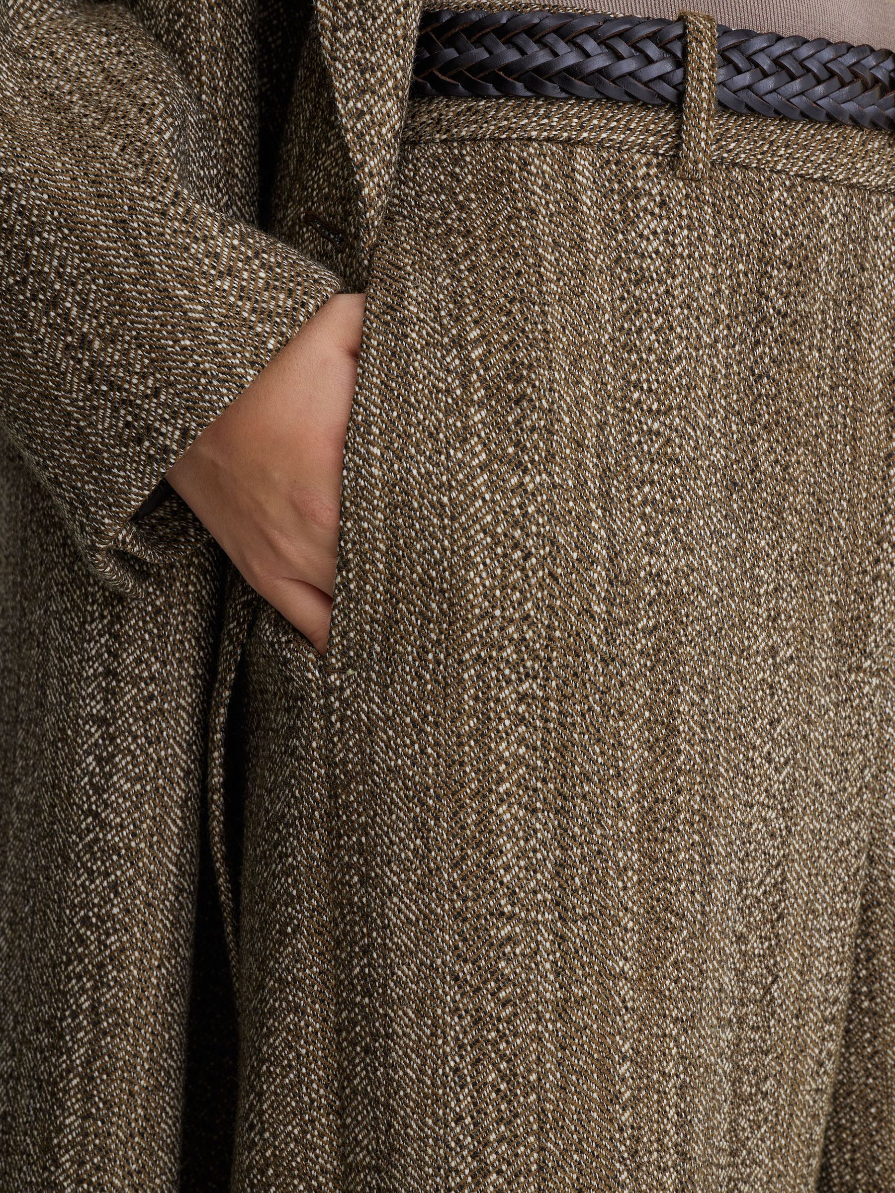 Atelier Wool-Blend Textured Wide-Leg Trousers in Brown - Image 3 of 10
