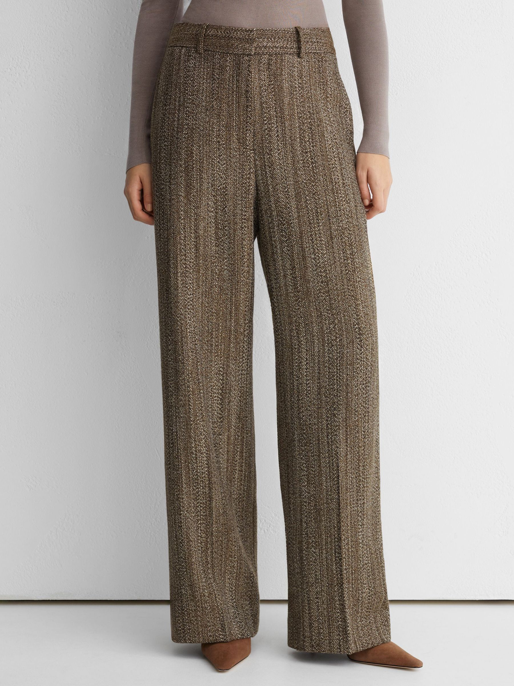 Atelier Wool-Blend Textured Wide-Leg Trousers in Brown - Image 6 of 10