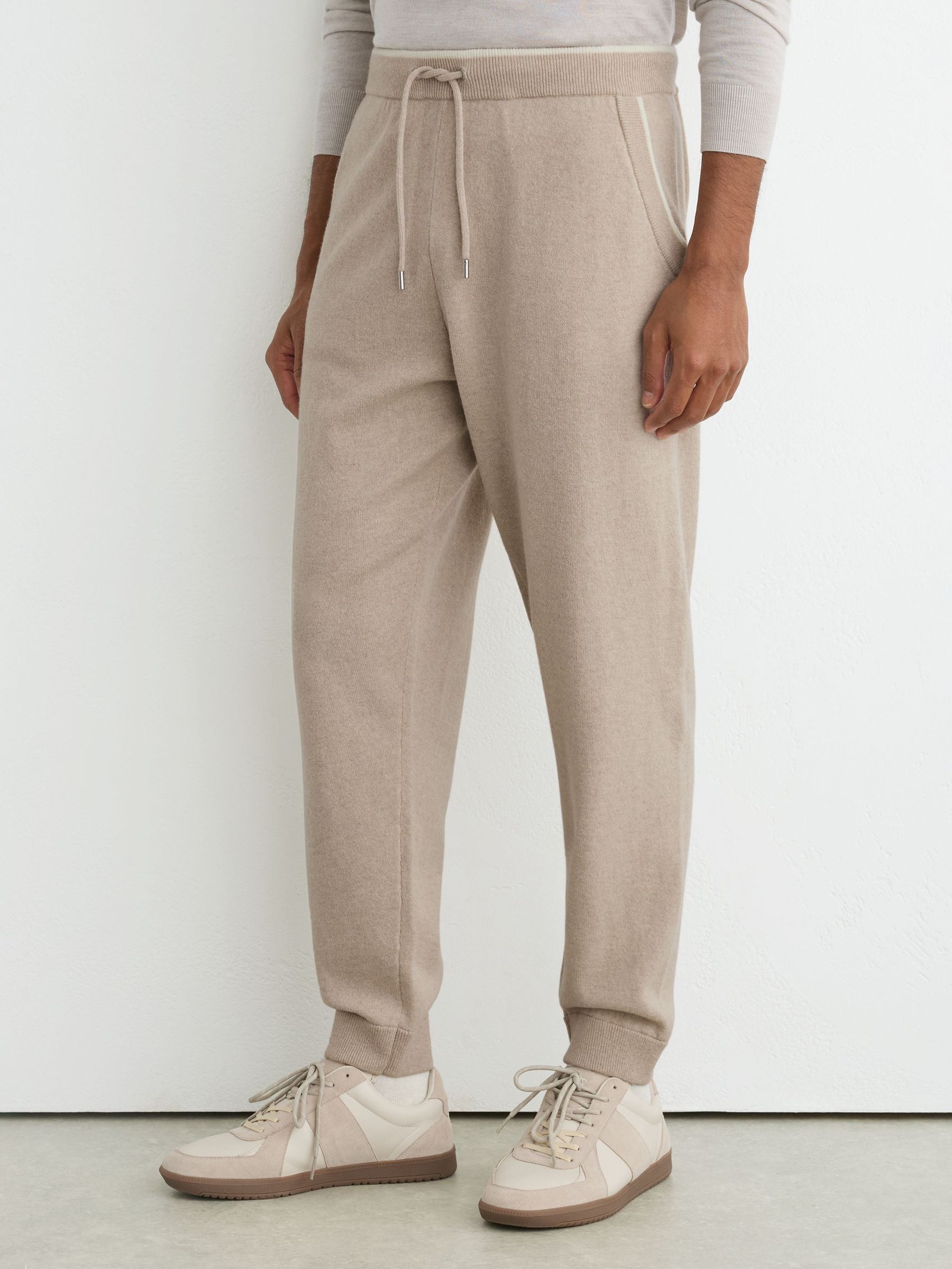 Merino Wool-Blend Cuffed Joggers in Oatmeal - Image 4 of 6