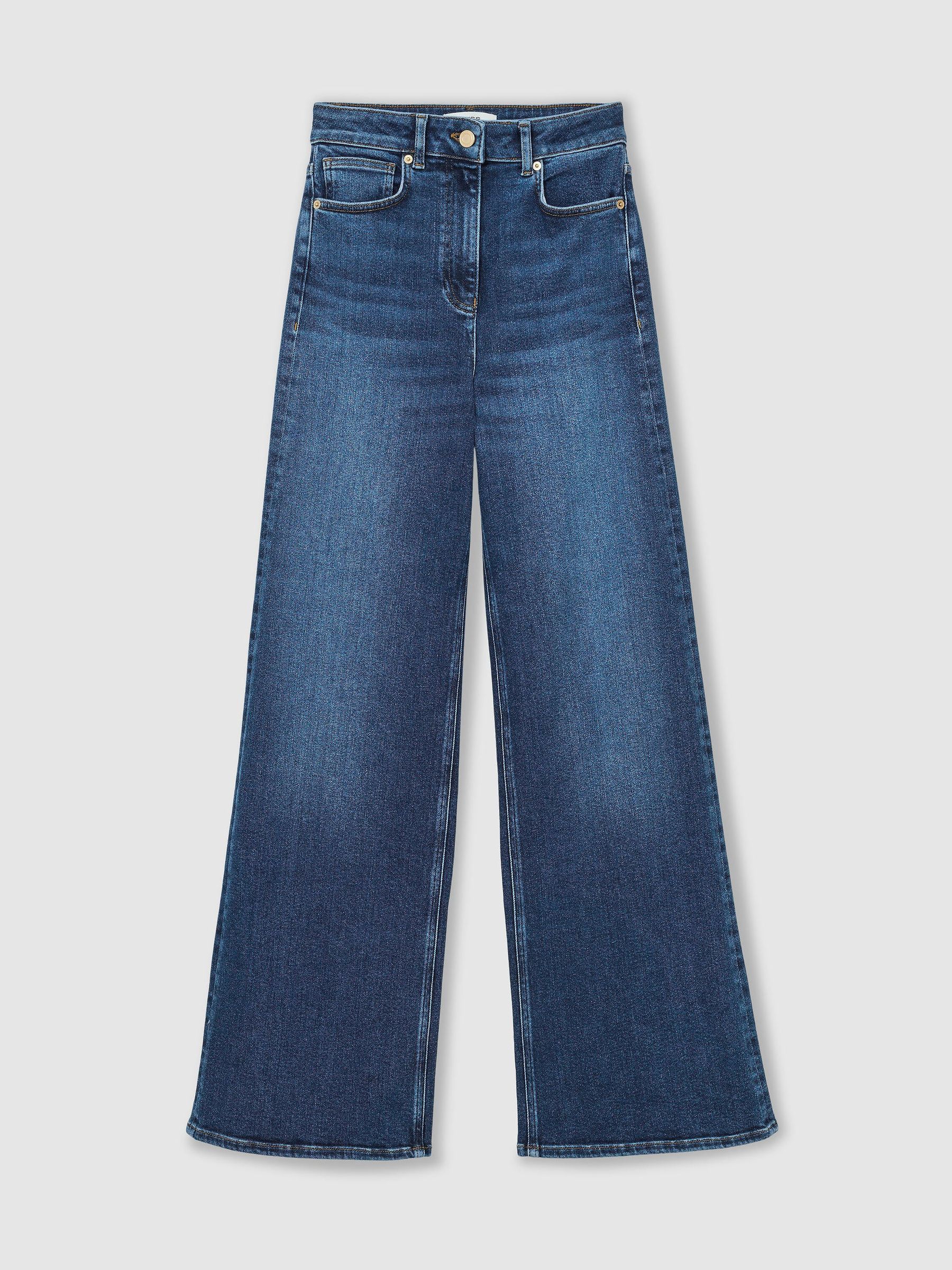 Cotton-Modal Wide-Leg Jeans in Mid Blue - Image 2 of 8