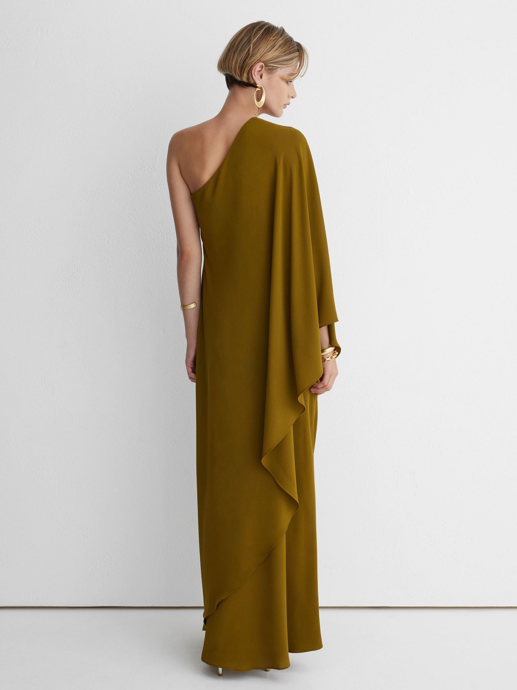 Atelier One-Shoulder Maxi Dress in Green - Image 4 of 5