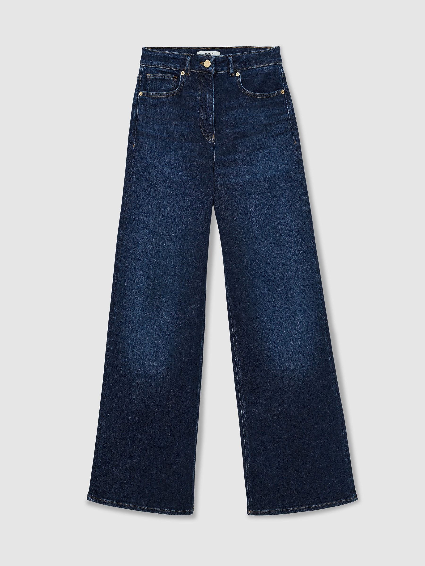 Cotton-Modal Wide-Leg Jeans in Dark Blue - Image 2 of 8