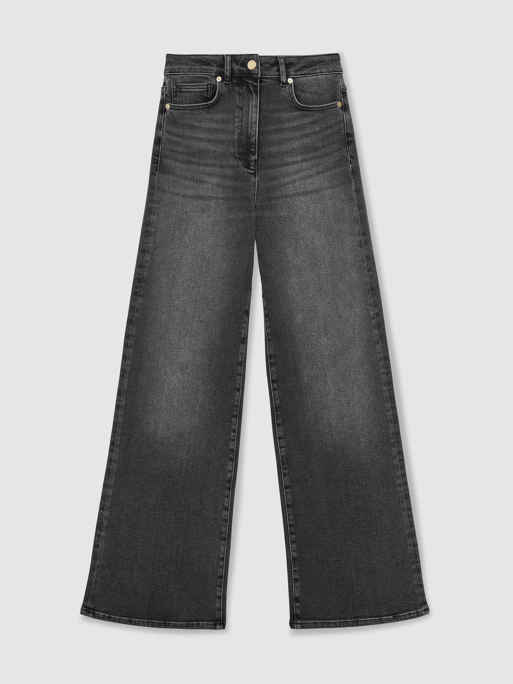 Cotton-Modal Wide-Leg Jeans in Washed Grey - Image 2 of 8
