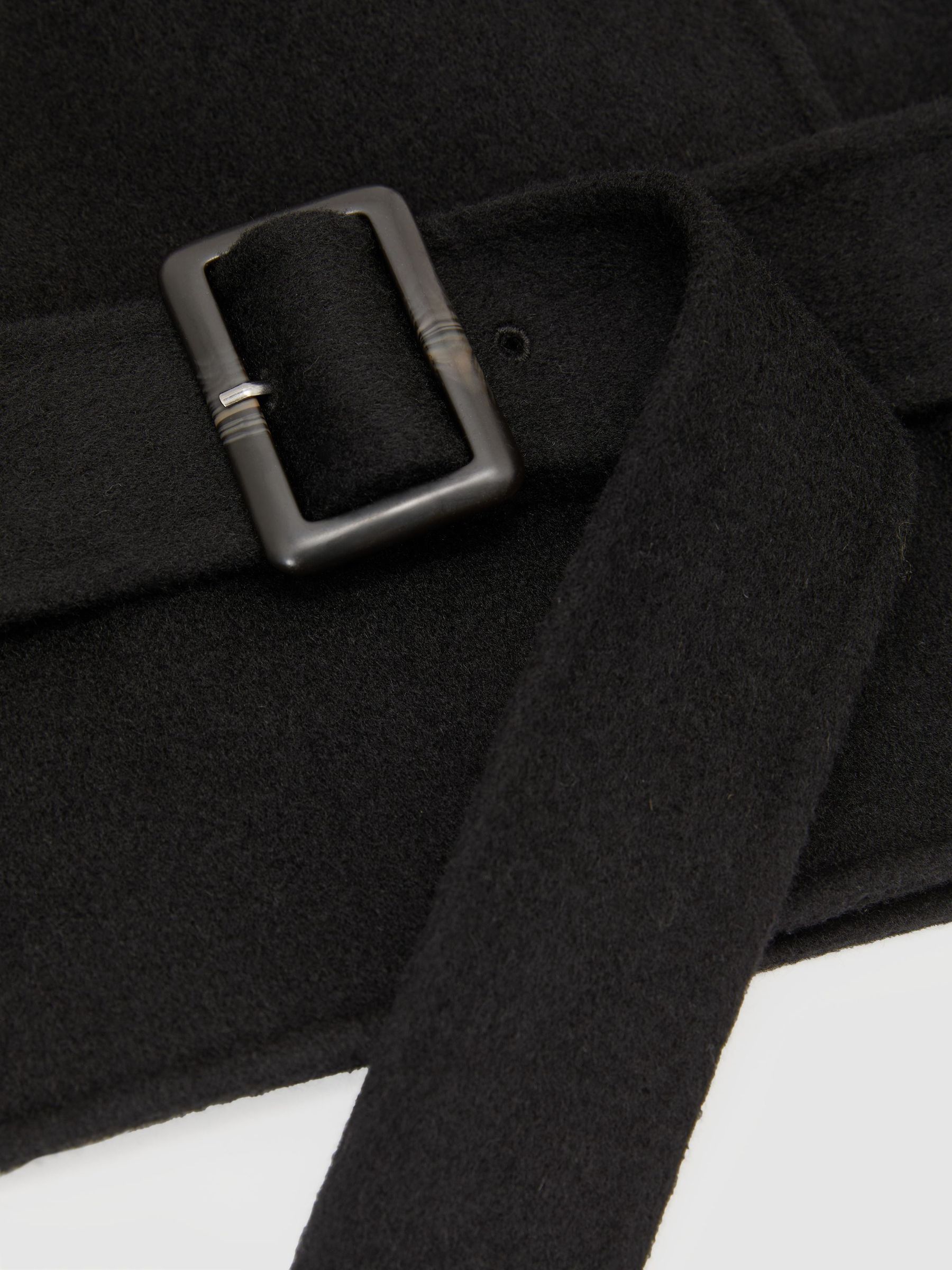 Wool-Blend Funnel-Neck Blindseam Coat in Black - Image 7 of 7