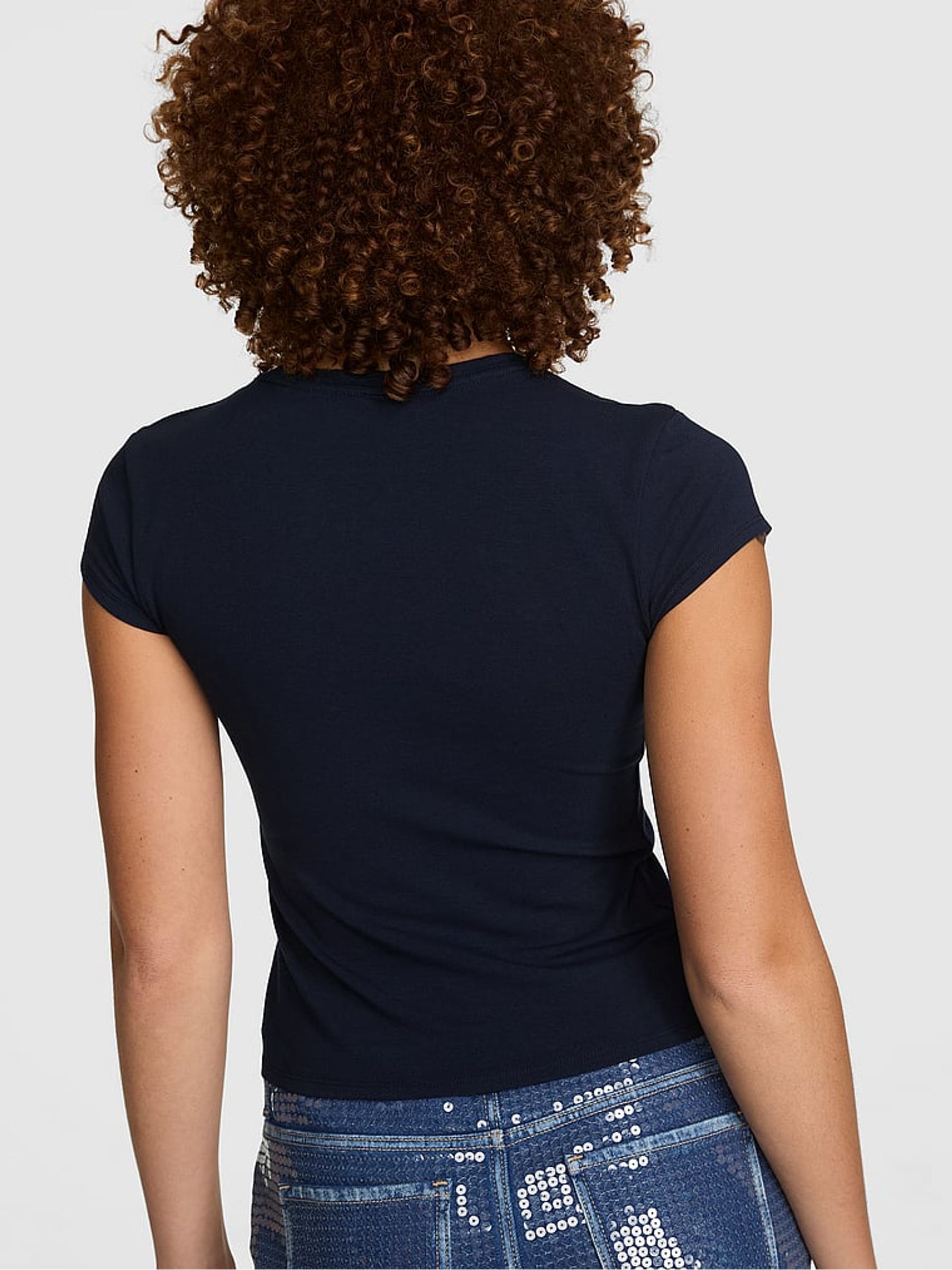 Noir Navy Blue Retro T-Shirt - Image 2 of 2