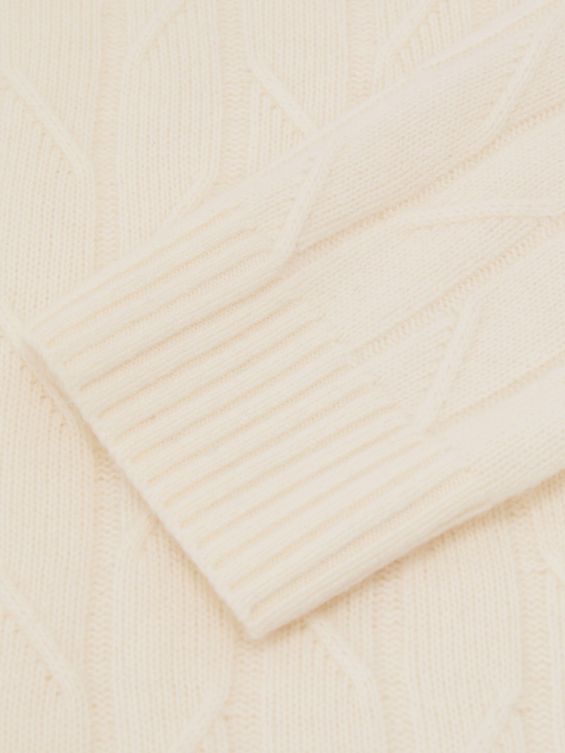 Wool Twisted-Cable Crew-Neck Jumper in Ivory White - Image 6 of 6