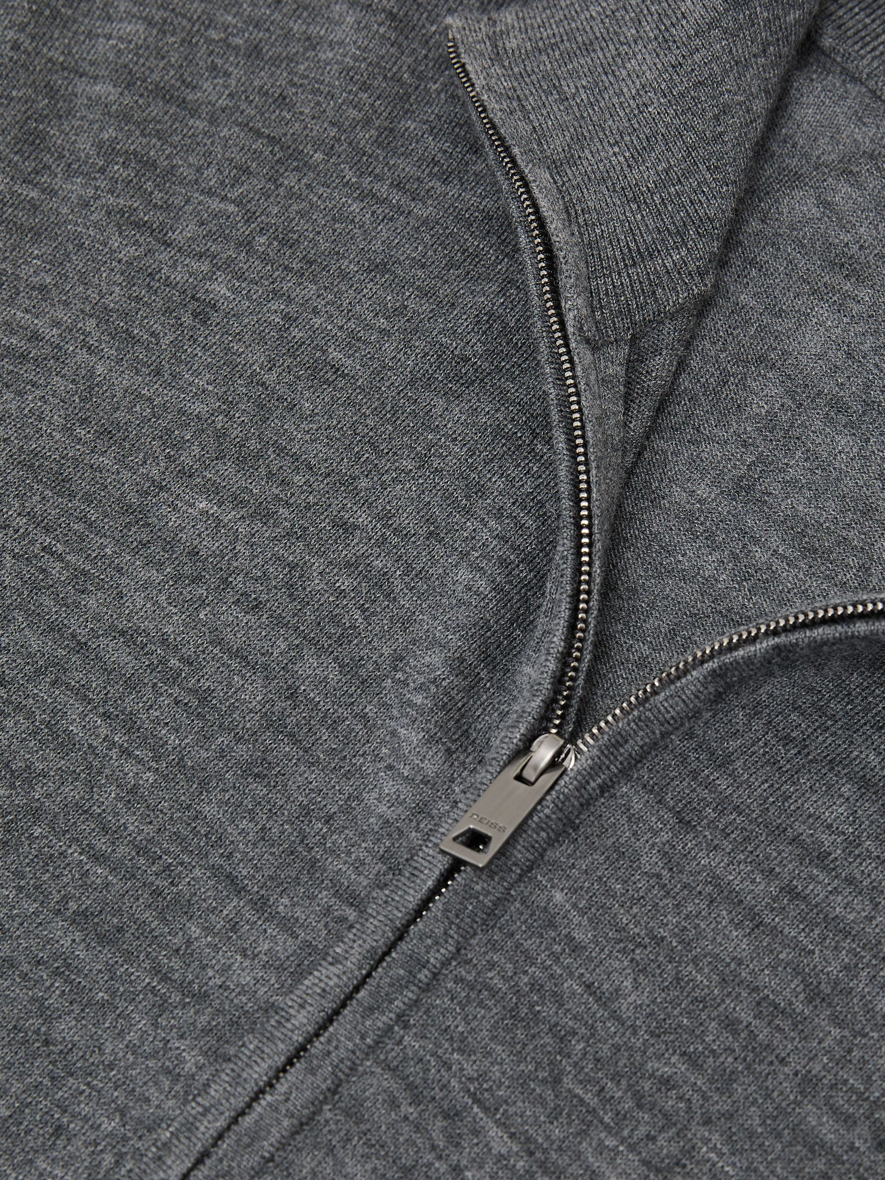 Ultra-Fine Merino Wool Quarter-Zip Jumper in Charcoal Melange - Image 8 of 8
