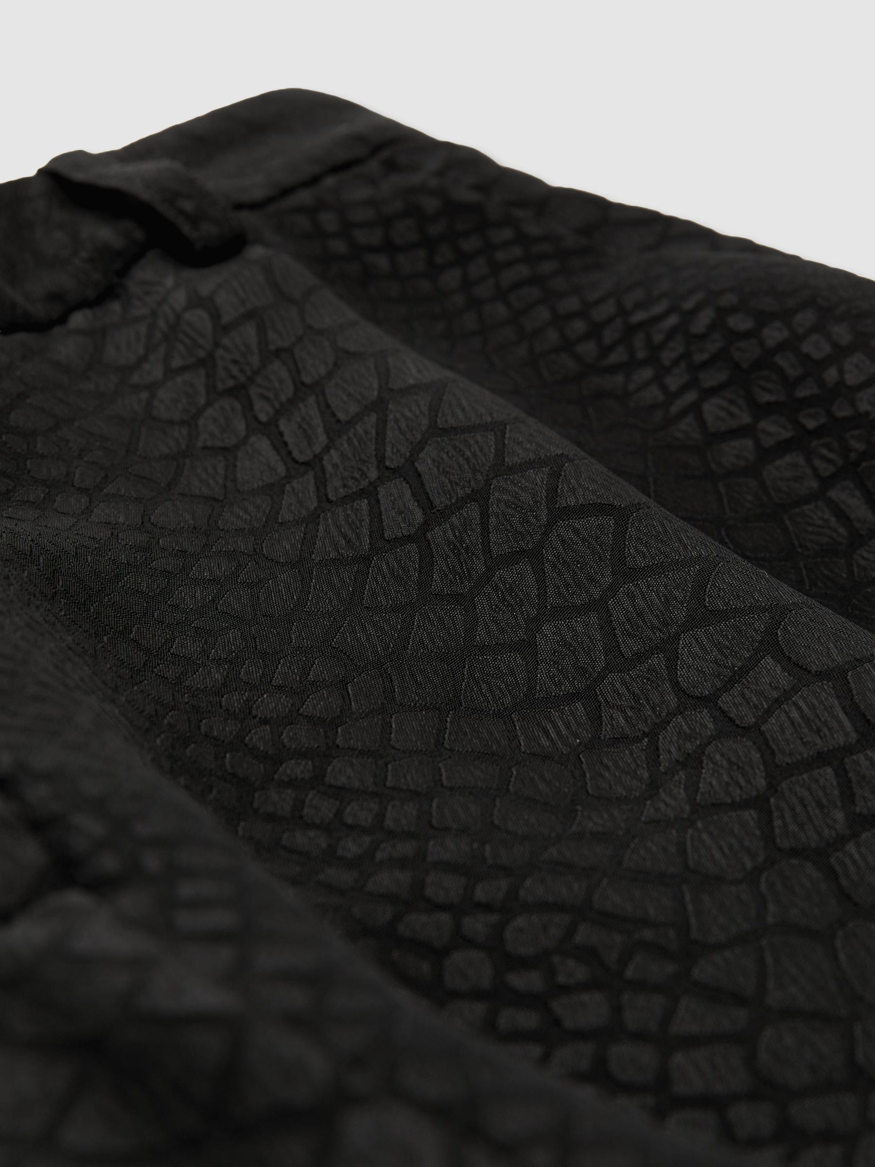 Jacquard Deep-Pleat Barrel-Leg Trousers in Black - Image 6 of 6