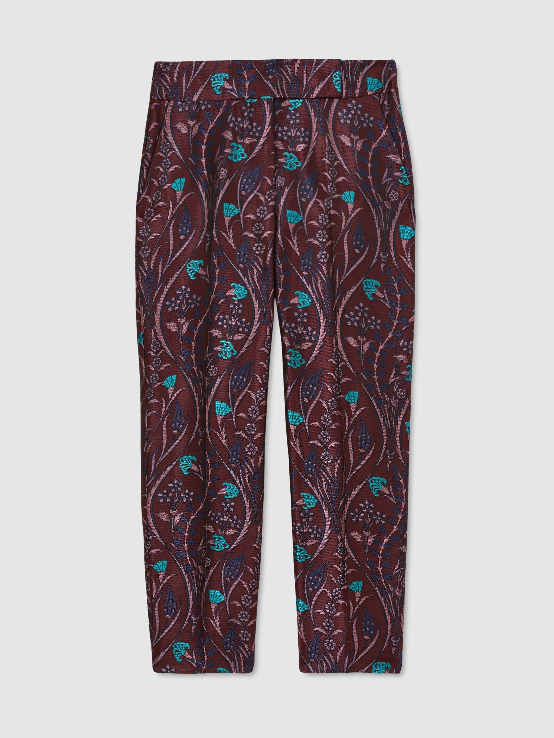 Jacquard Tapered Trousers in Purple - Image 2 de 9