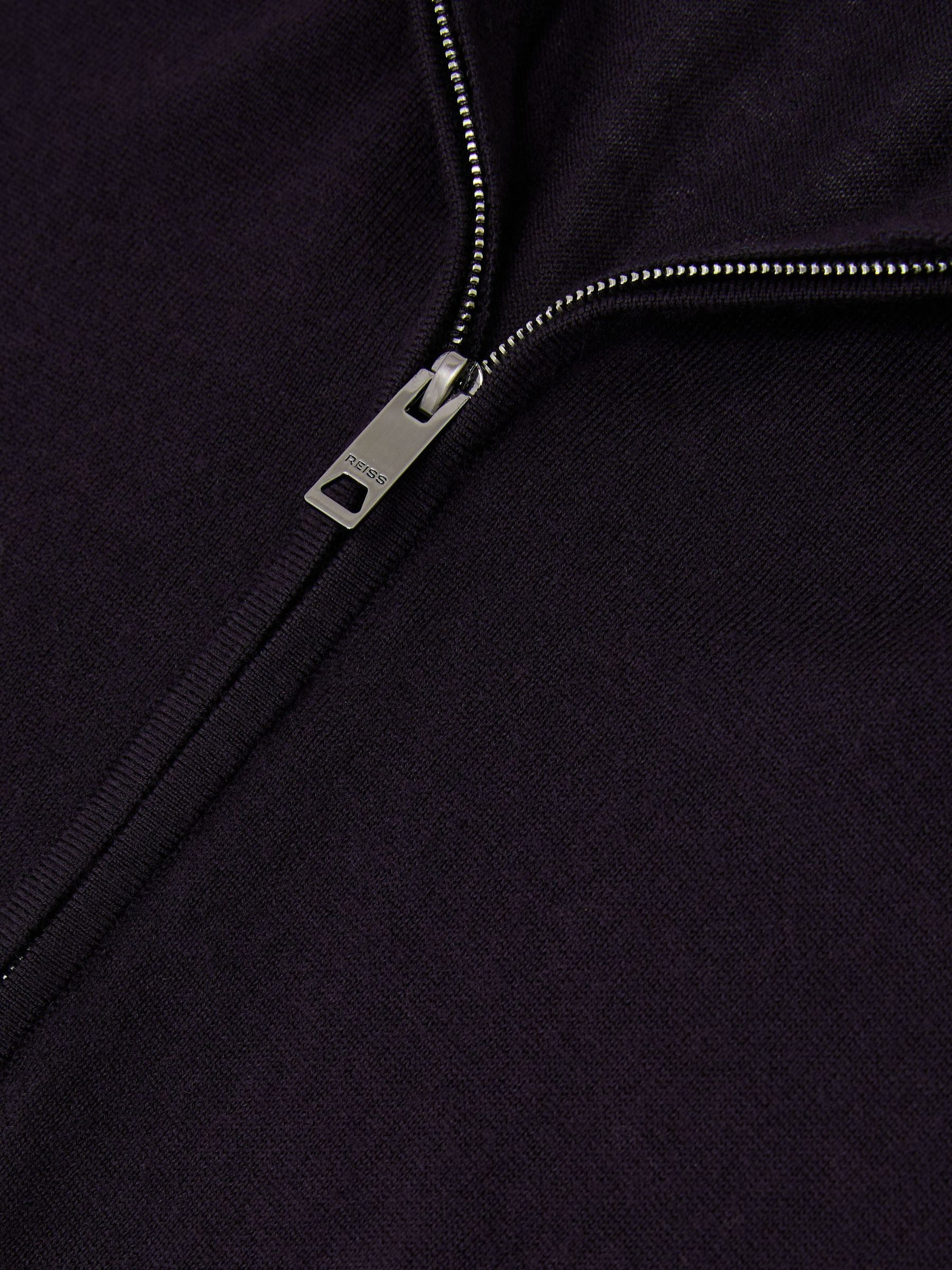Ultra-Fine Merino Wool Quarter-Zip Jumper in Navy - Image 10 of 10