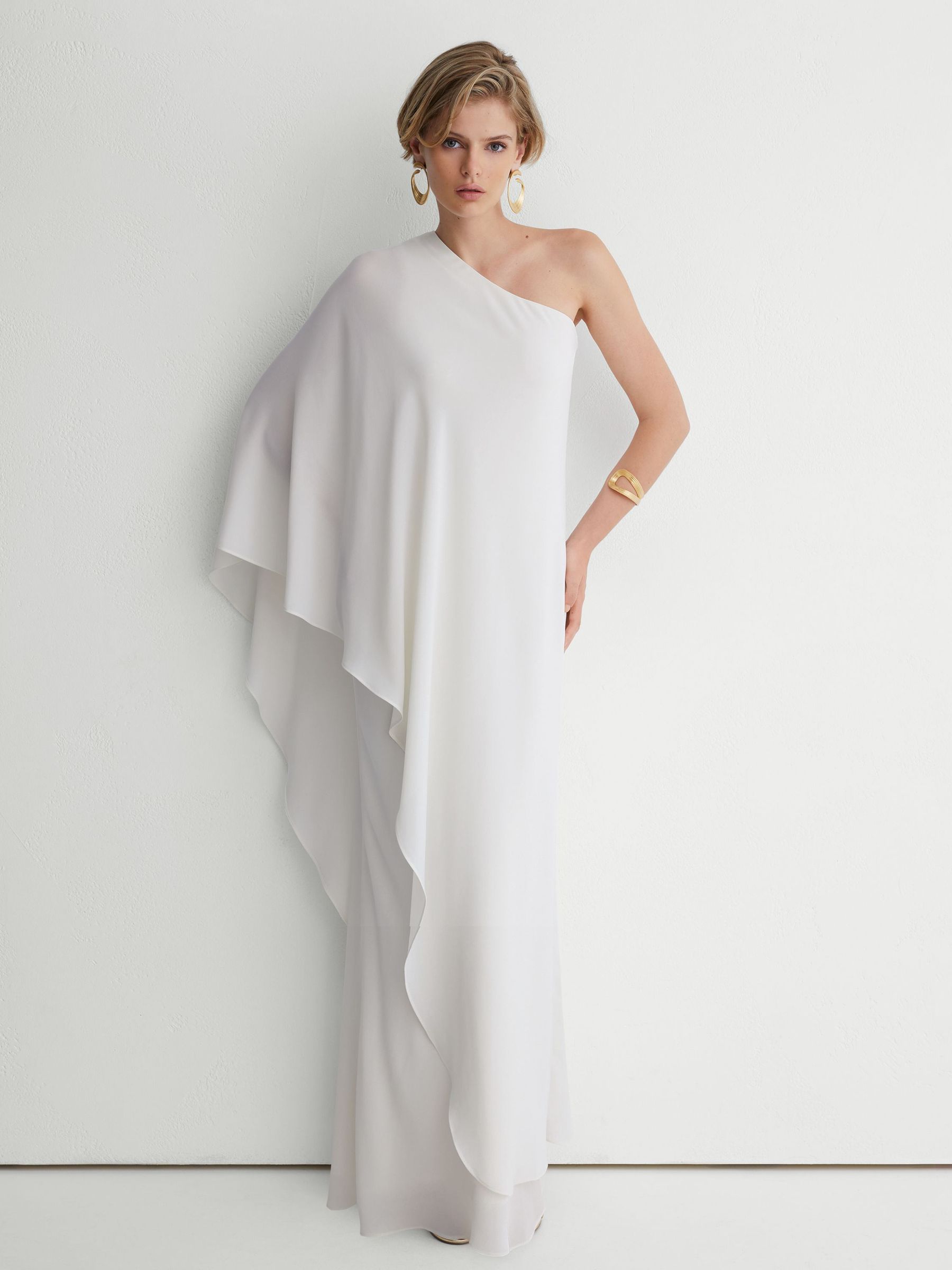 Atelier One-Shoulder Maxi Dress in Ivory - Image 3 of 6