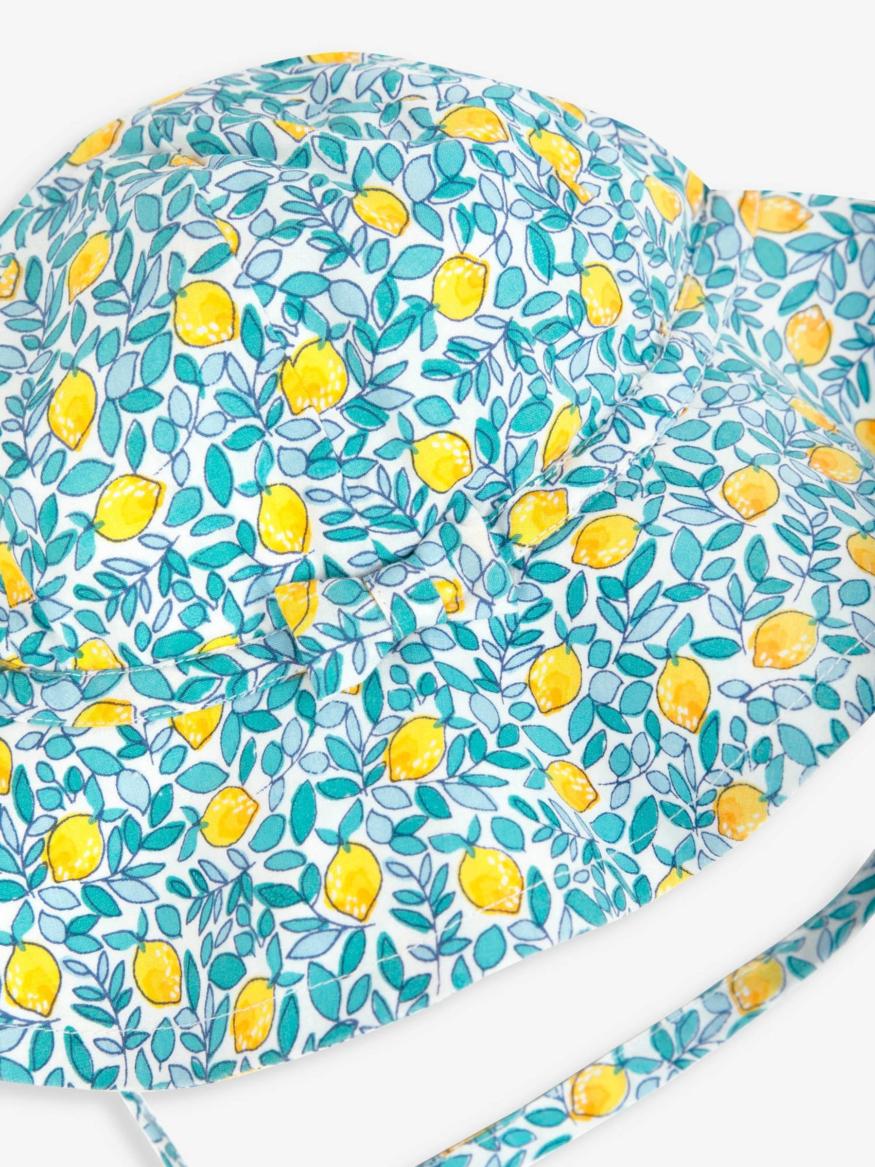 Blue Lemon Bloom Print Floppy Sun Hat - Image 2 of 2