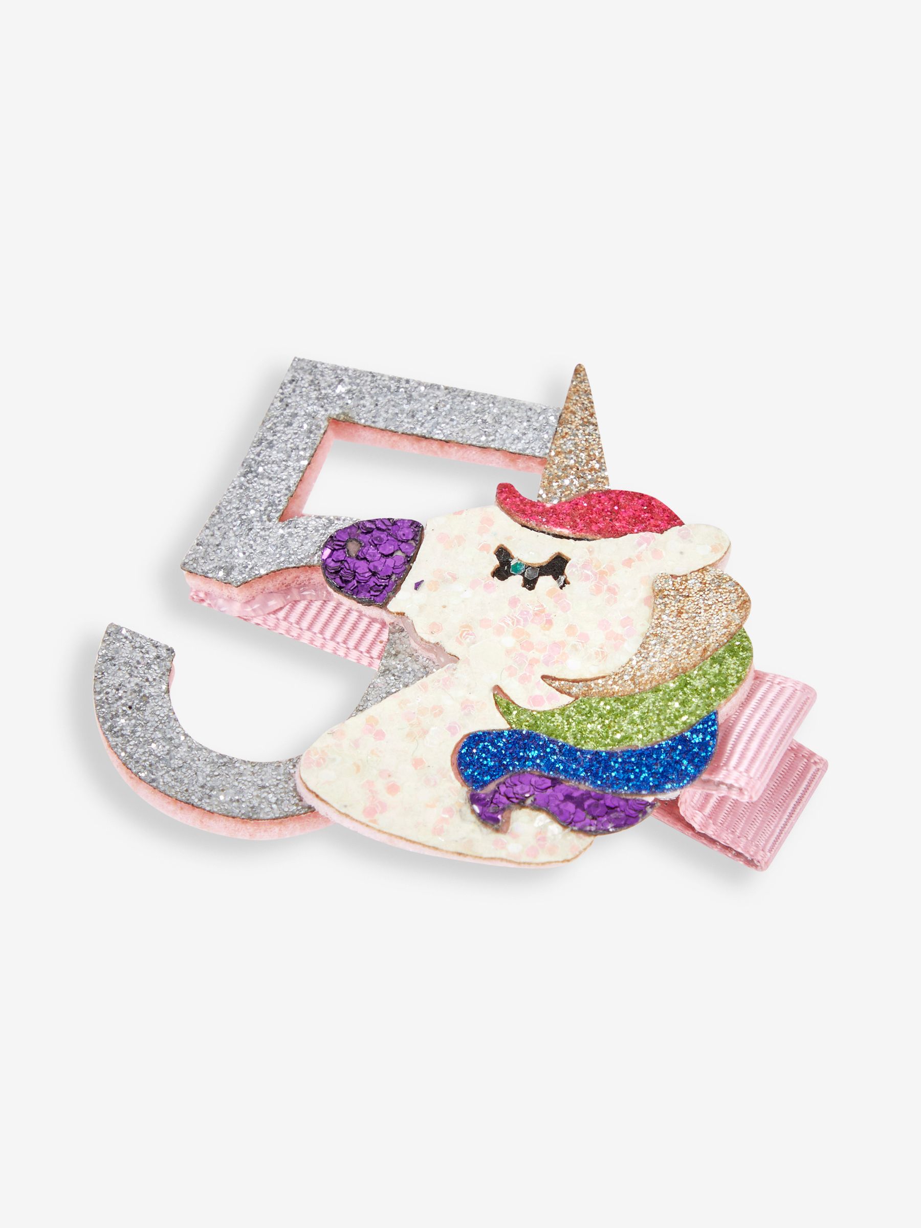 Pastel Pink 5th Birthday Glitter Clip - Image 2 of 4