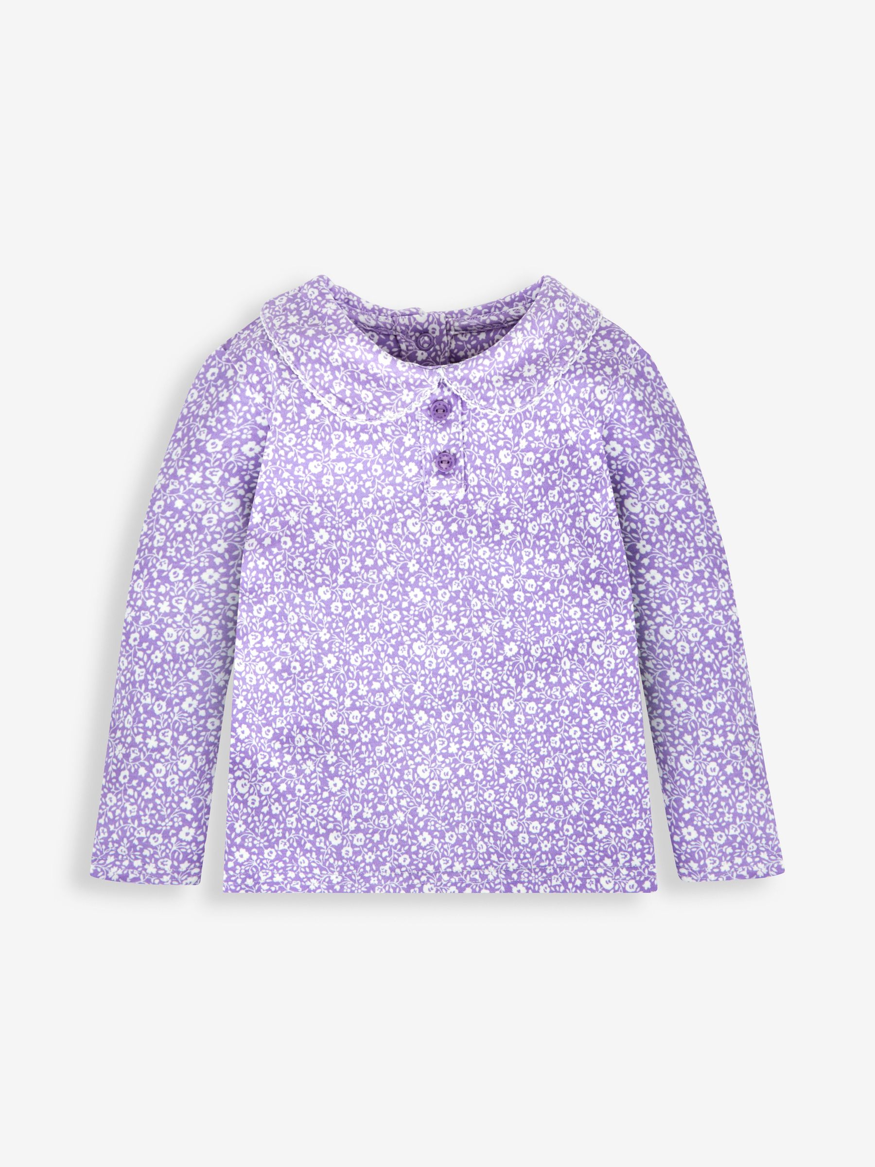 Ditsy Floral Peter Pan Top in Lilac - Image 1 of 2