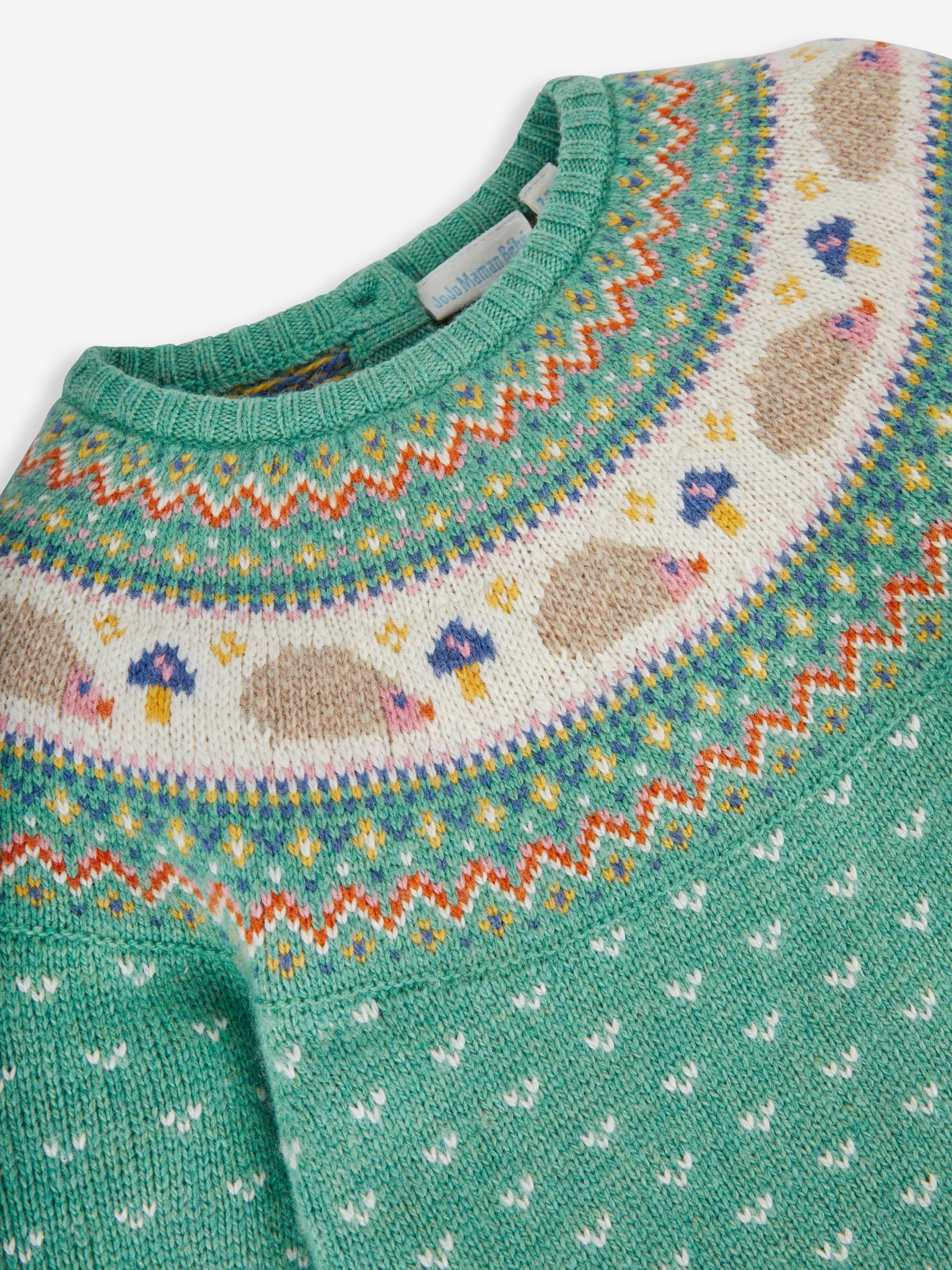 Green Hedgehog Fair Isle Pattern Knitted Dress - Image 2 of 3