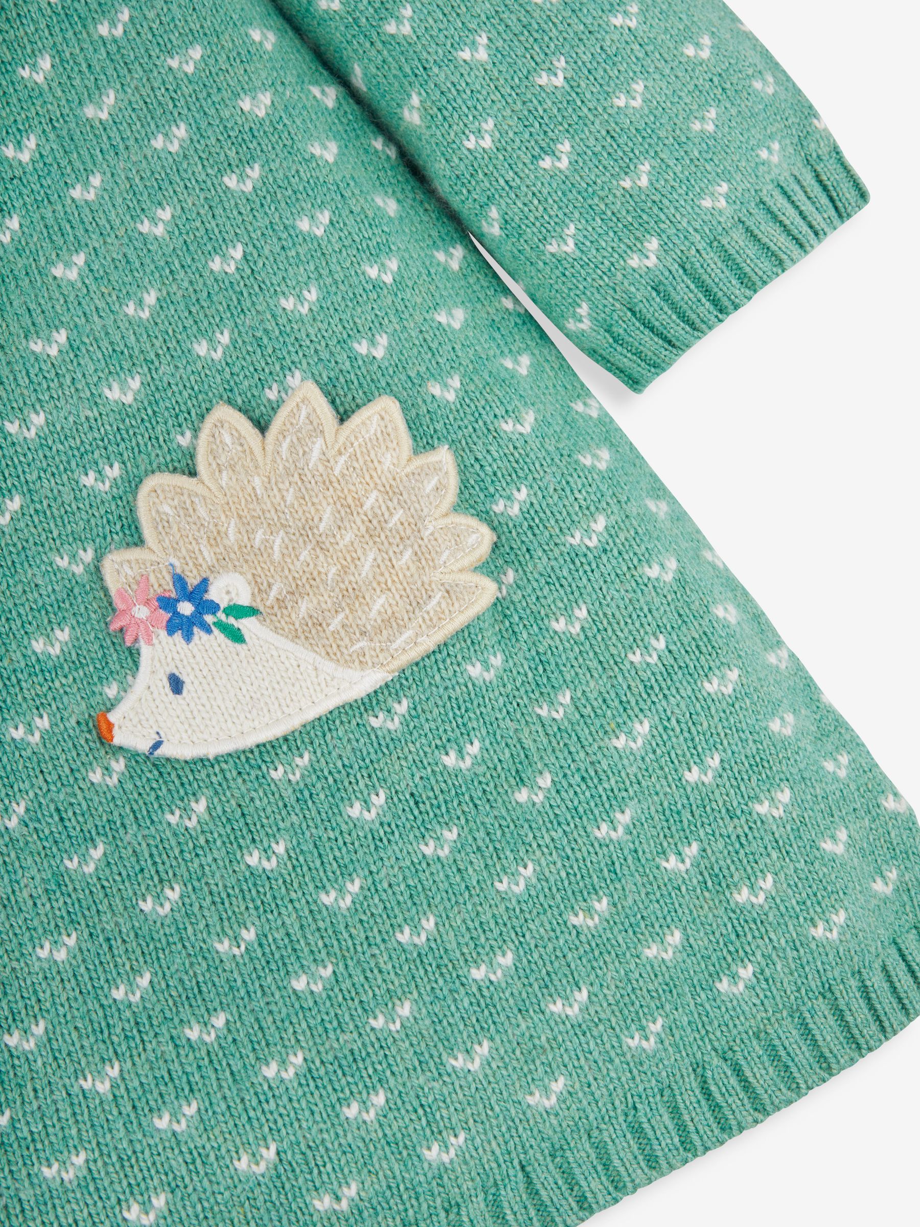 Green Hedgehog Fair Isle Pattern Knitted Dress - Image 3 of 3