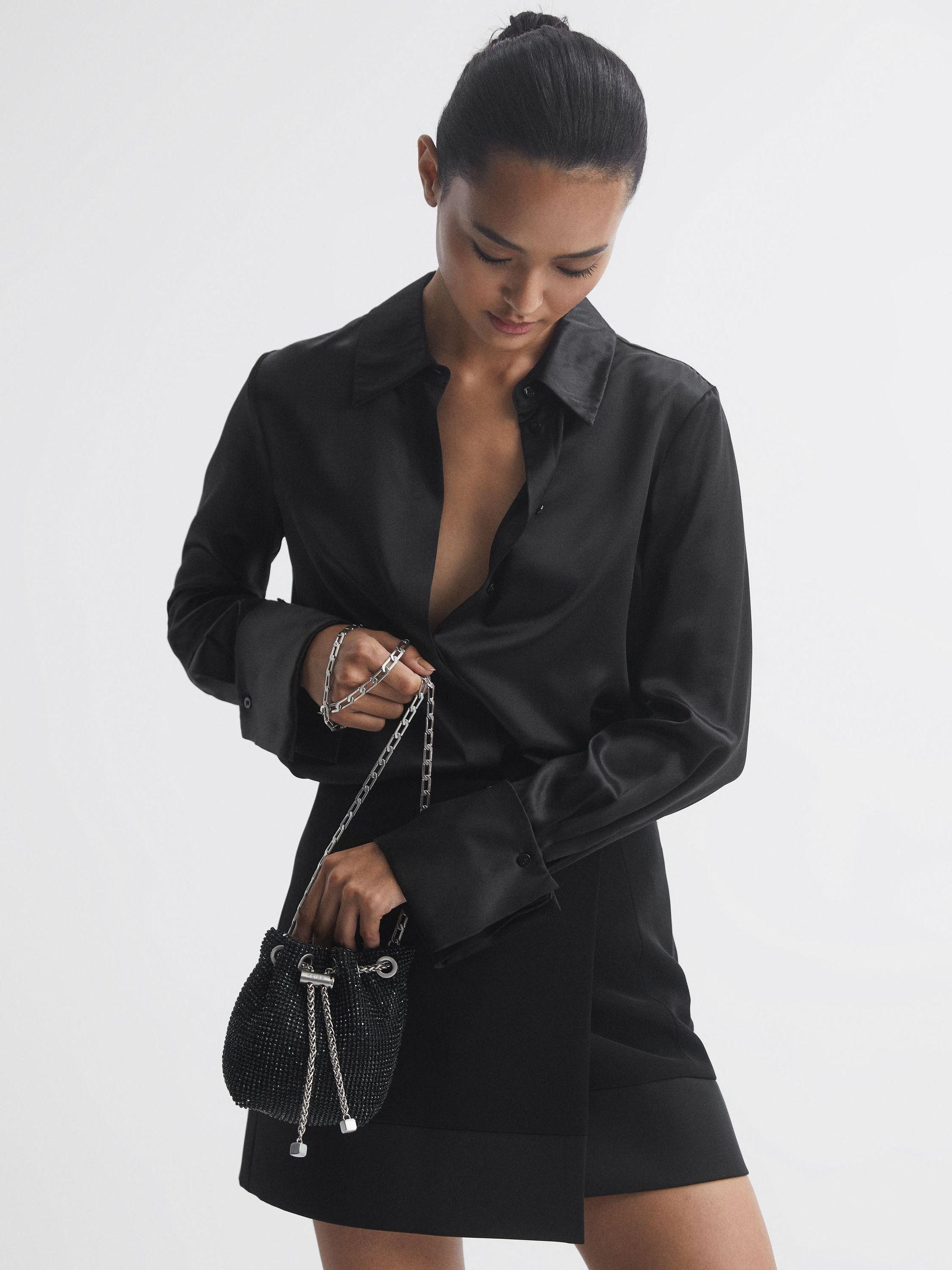 Crystal Bucket Mini Bag in Black - Image 2 of 6