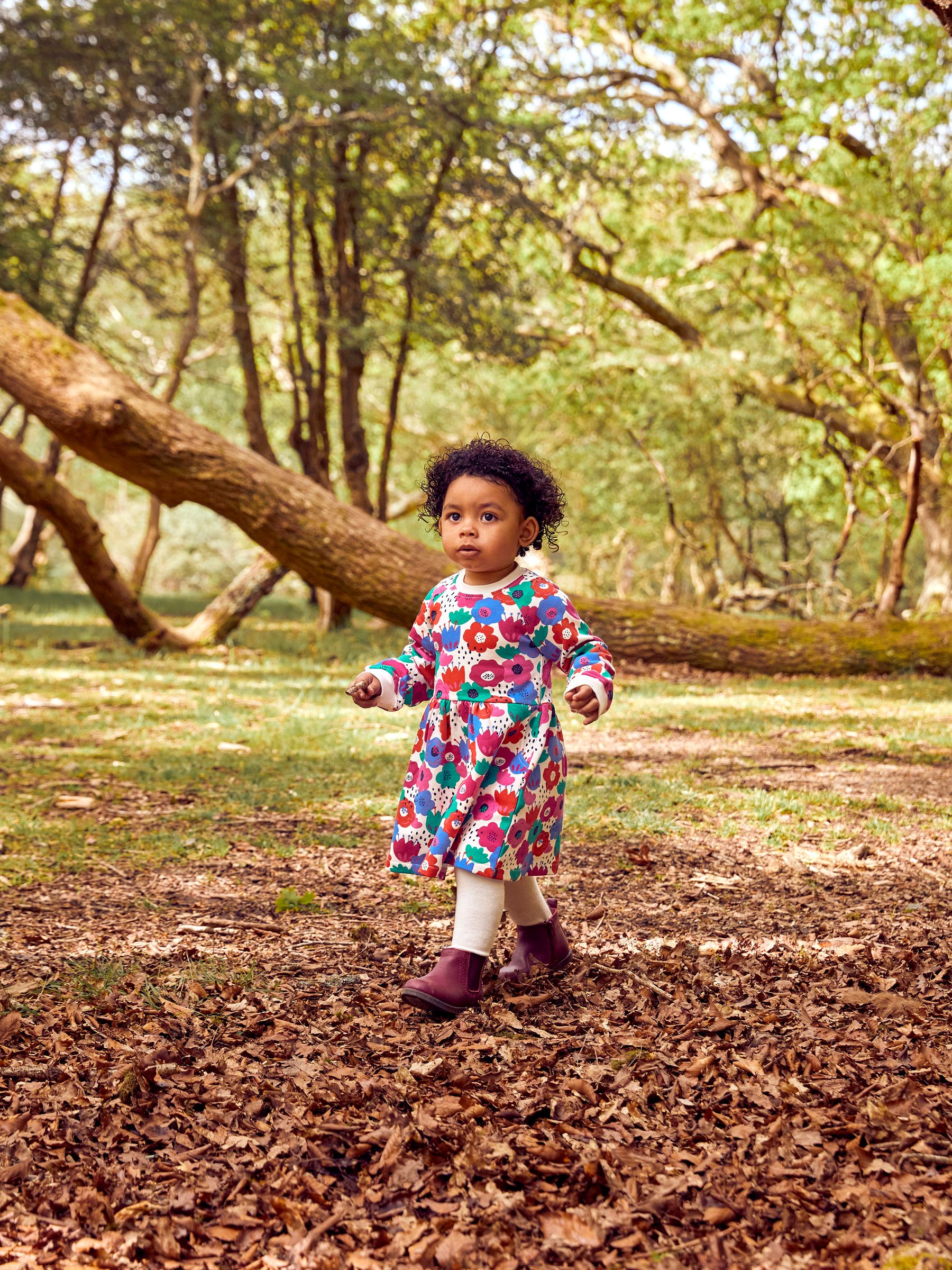 Pink Girls' Bold Floral Sweat Dress - Image 2 of 4