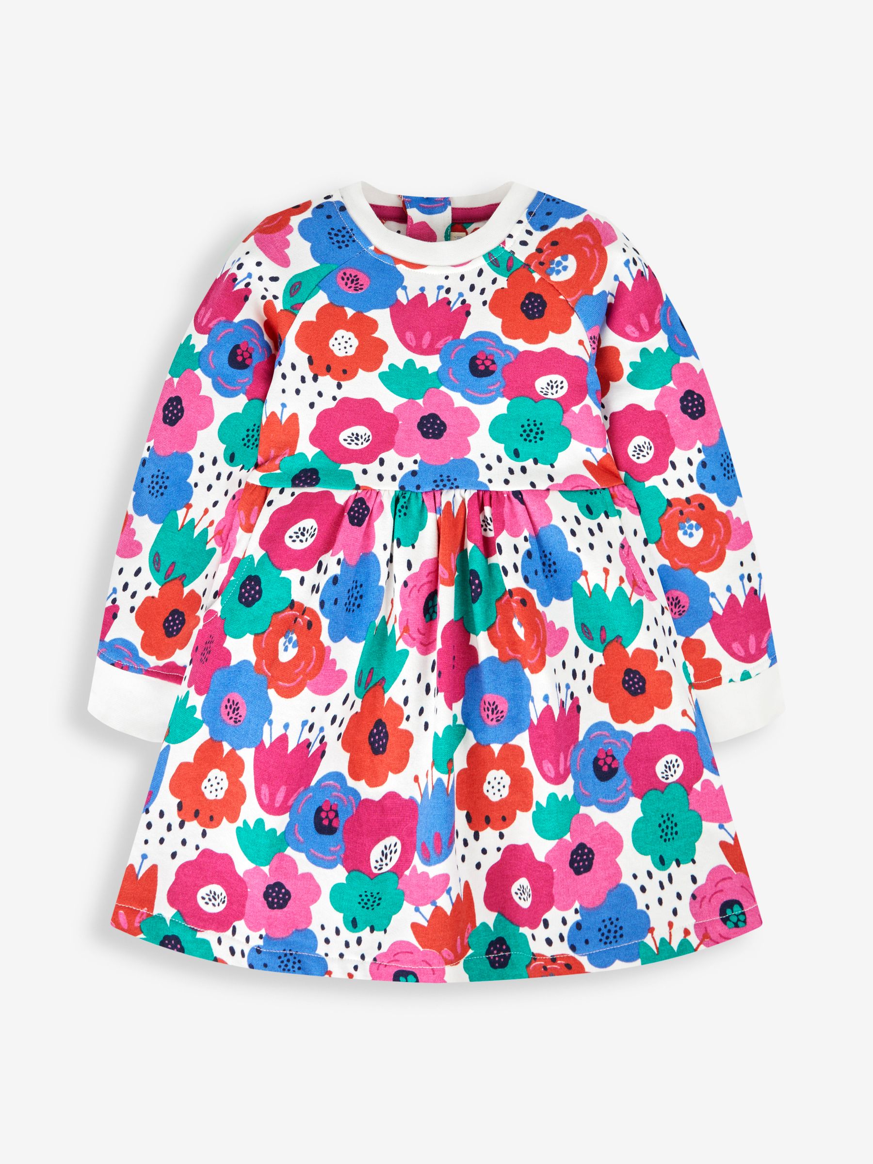 Pink Girls' Bold Floral Sweat Dress - Image 3 of 4