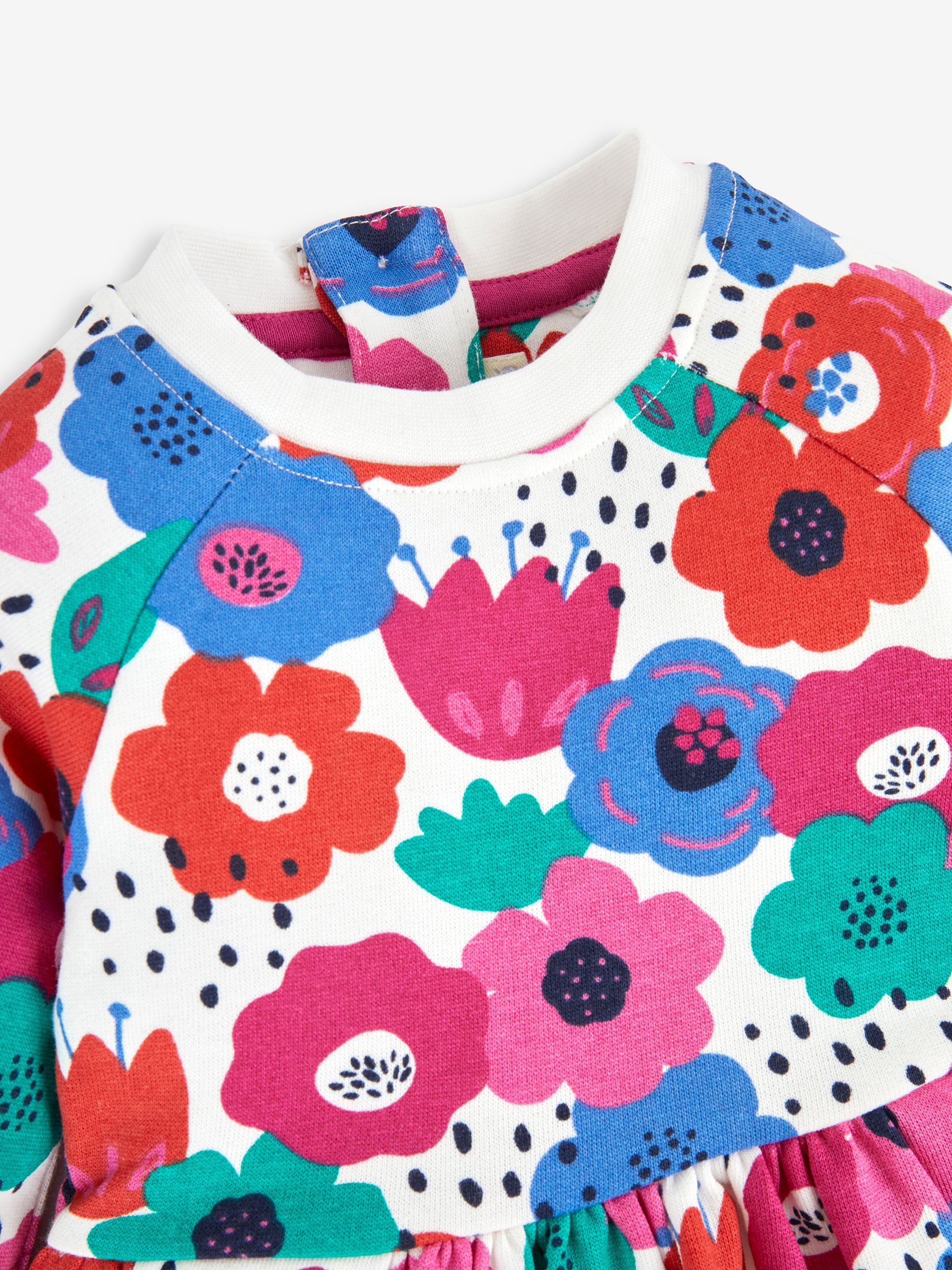 Pink Girls' Bold Floral Sweat Dress - Image 4 of 4