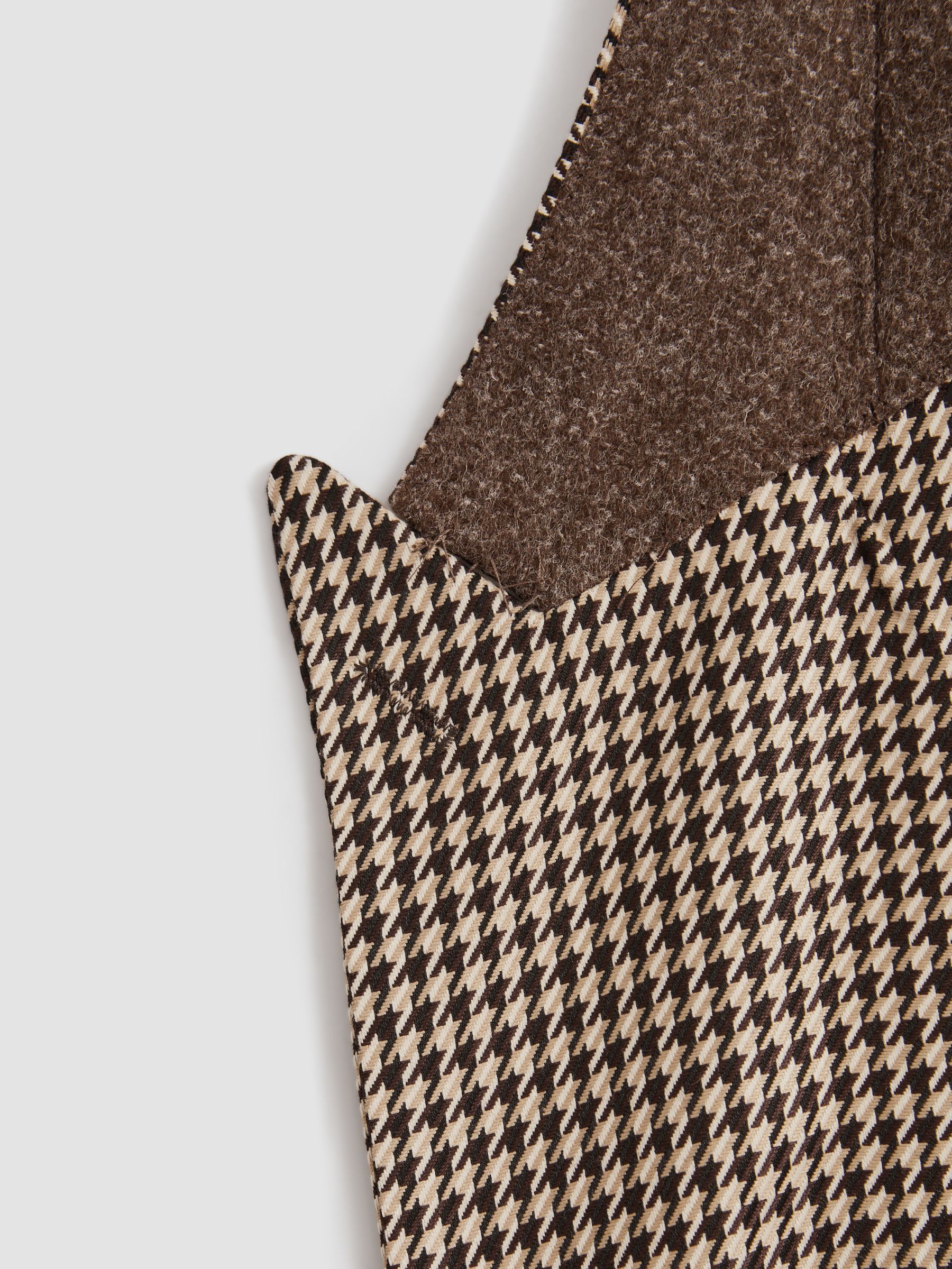 Slim Fit Single Breasted Dogtooth Blazer in Black/Ivory - Image 5 of 6