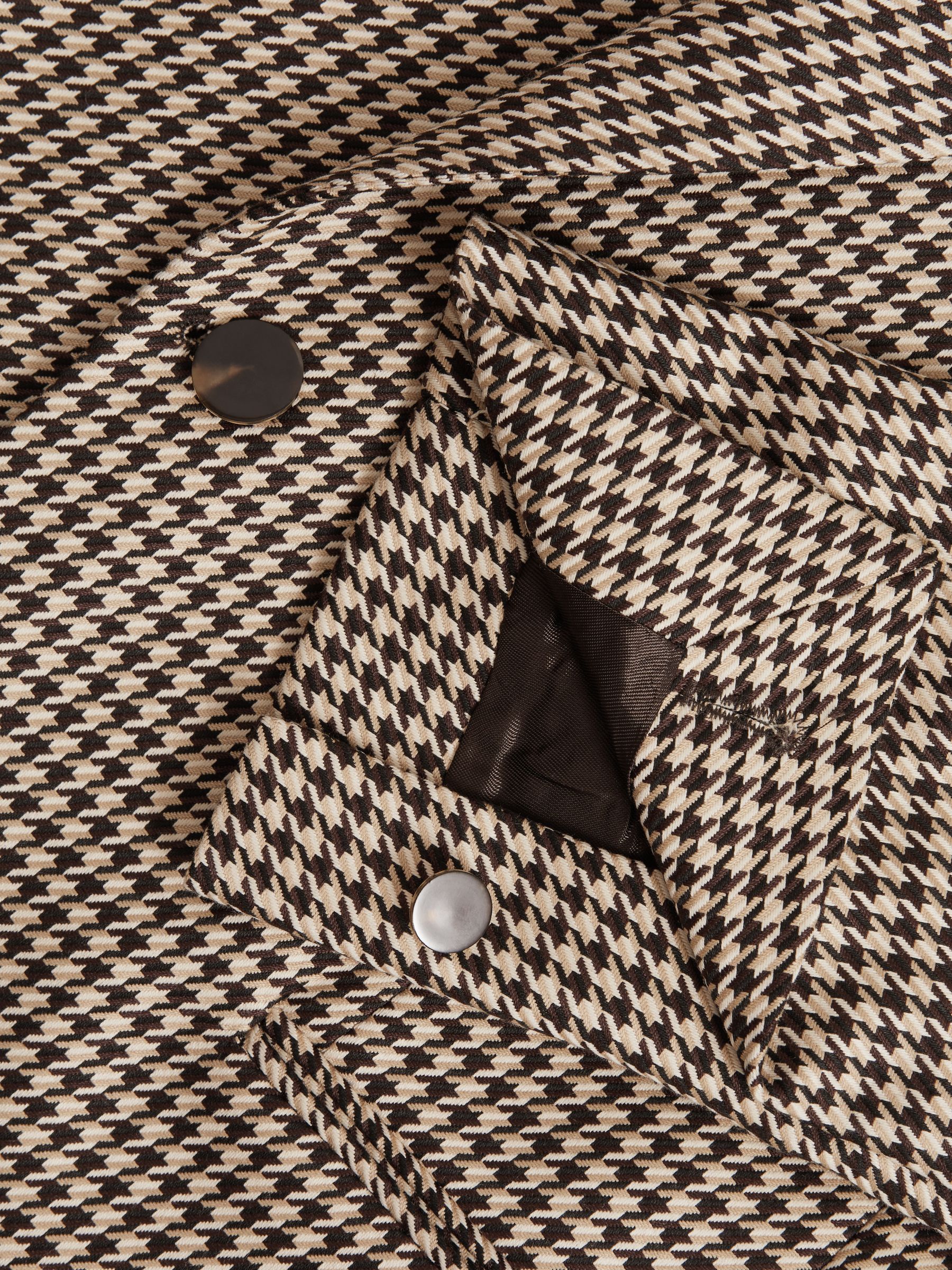 Slim Fit Single Breasted Dogtooth Blazer in Black/Ivory - Image 6 of 6