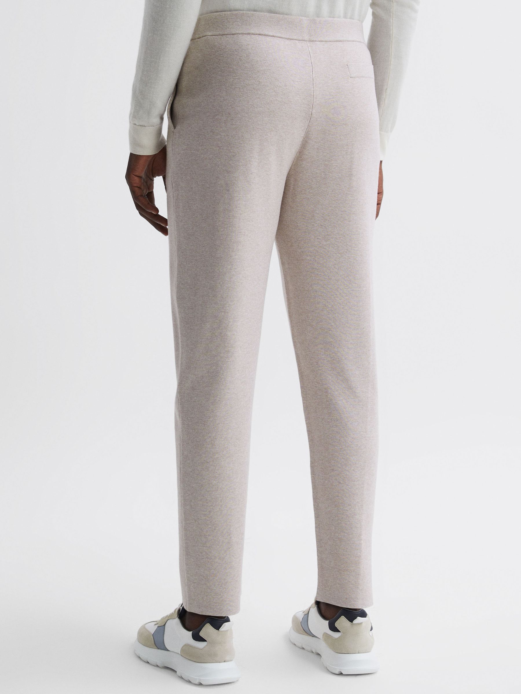 Knitted Front Seam Trousers in Oatmeal Melange - Image 2 of 4