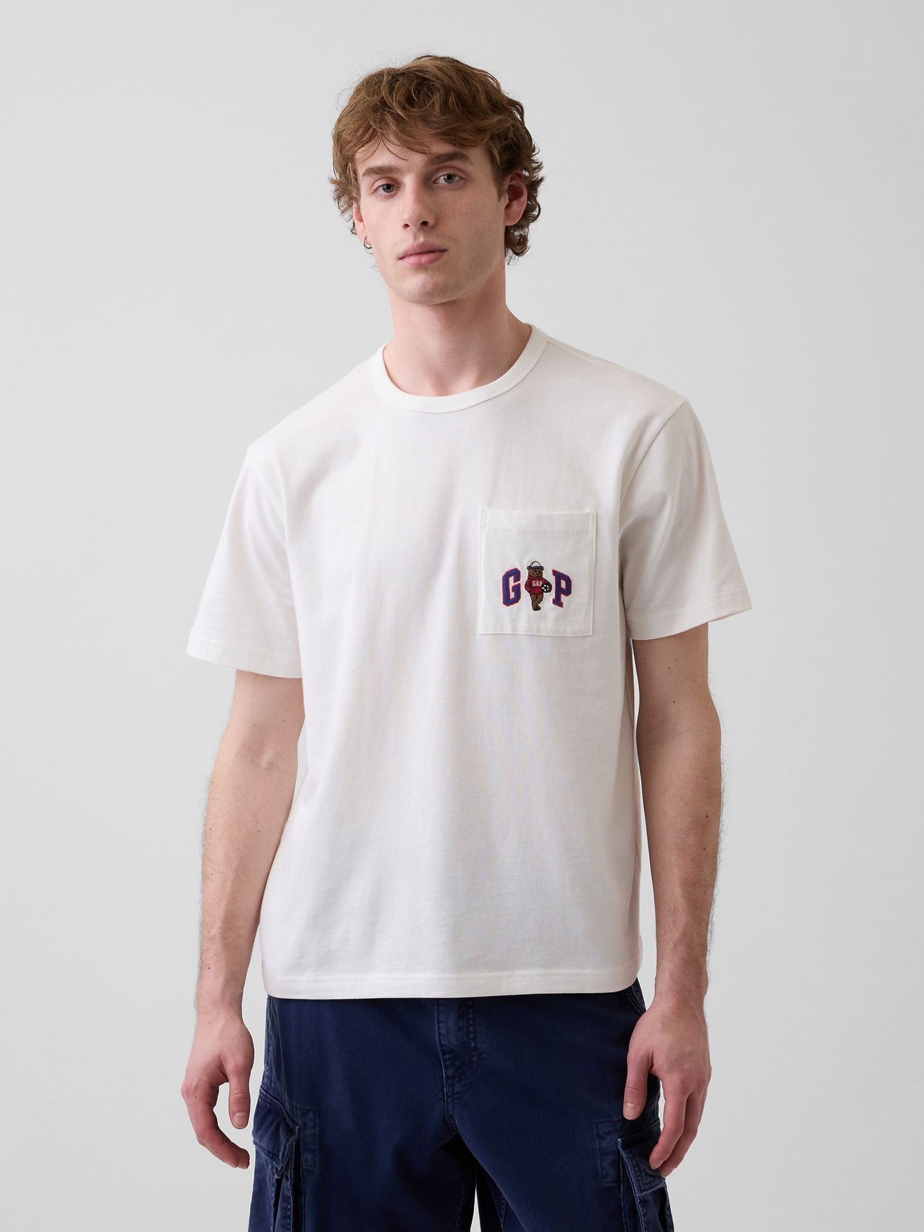 White Relaxed Branan Bear Logo Short Sleeve T-Shirt - Image 1 of 4 White Relaxed Branan Bear Logo Short Sleeve T-Shirt - Image 1 of 4