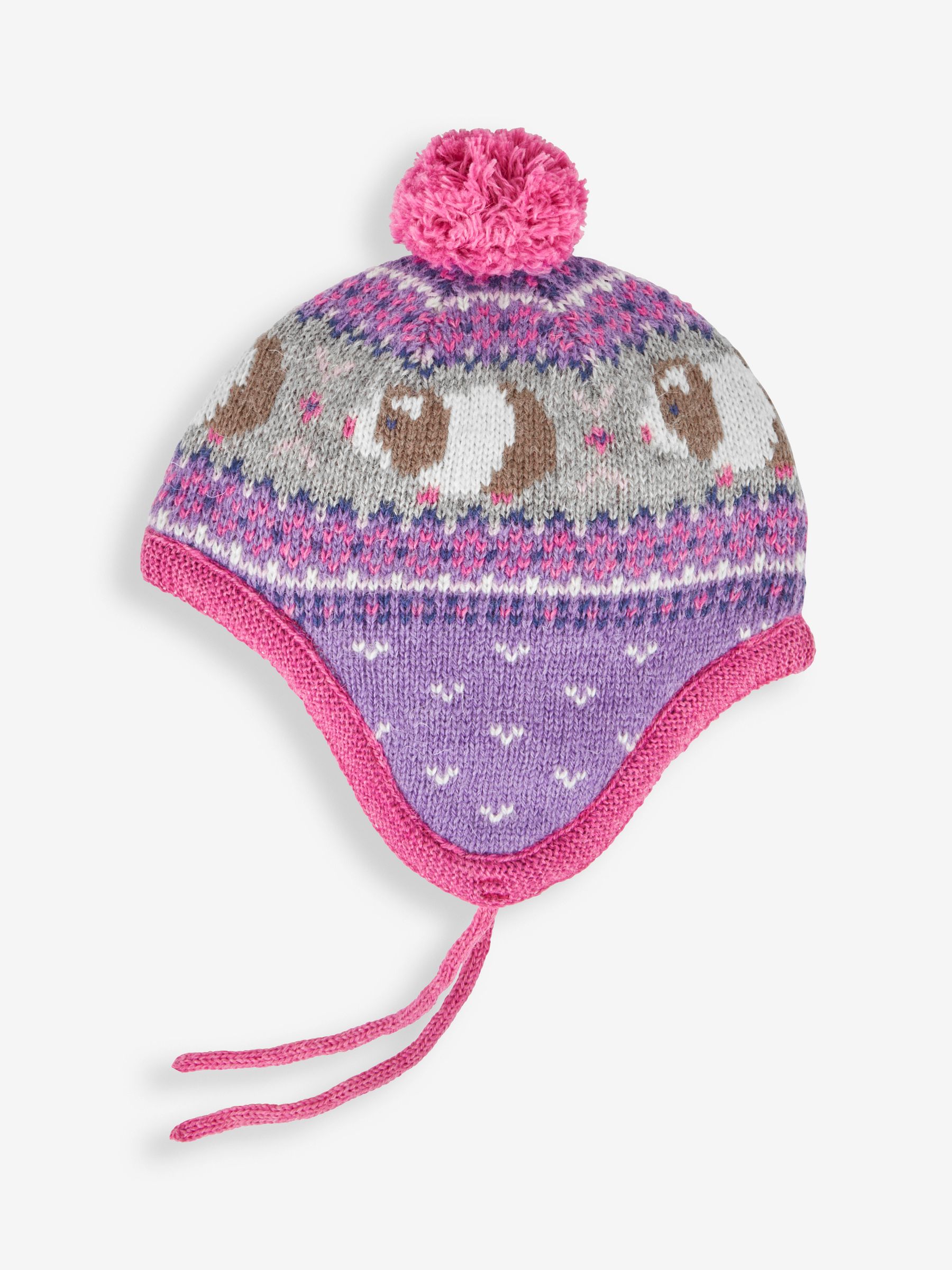 Pink Guinea Pig Fair Isle Pattern Hat - Image 1 of 2