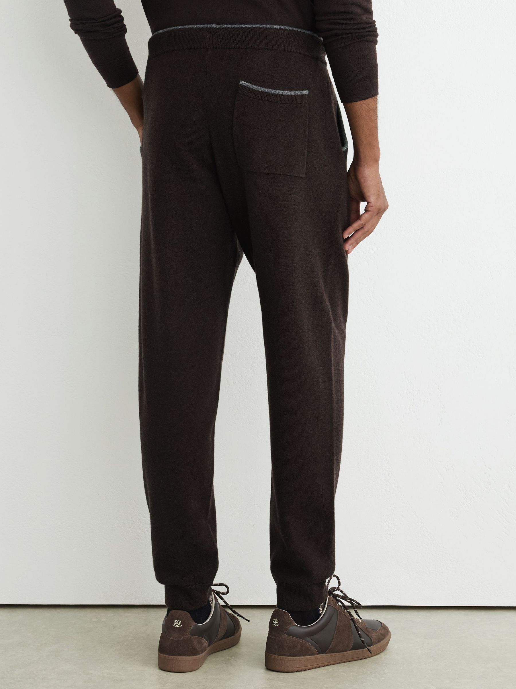 Merino Wool-Blend Cuffed Joggers in Chocolate Brown - Image 5 of 6