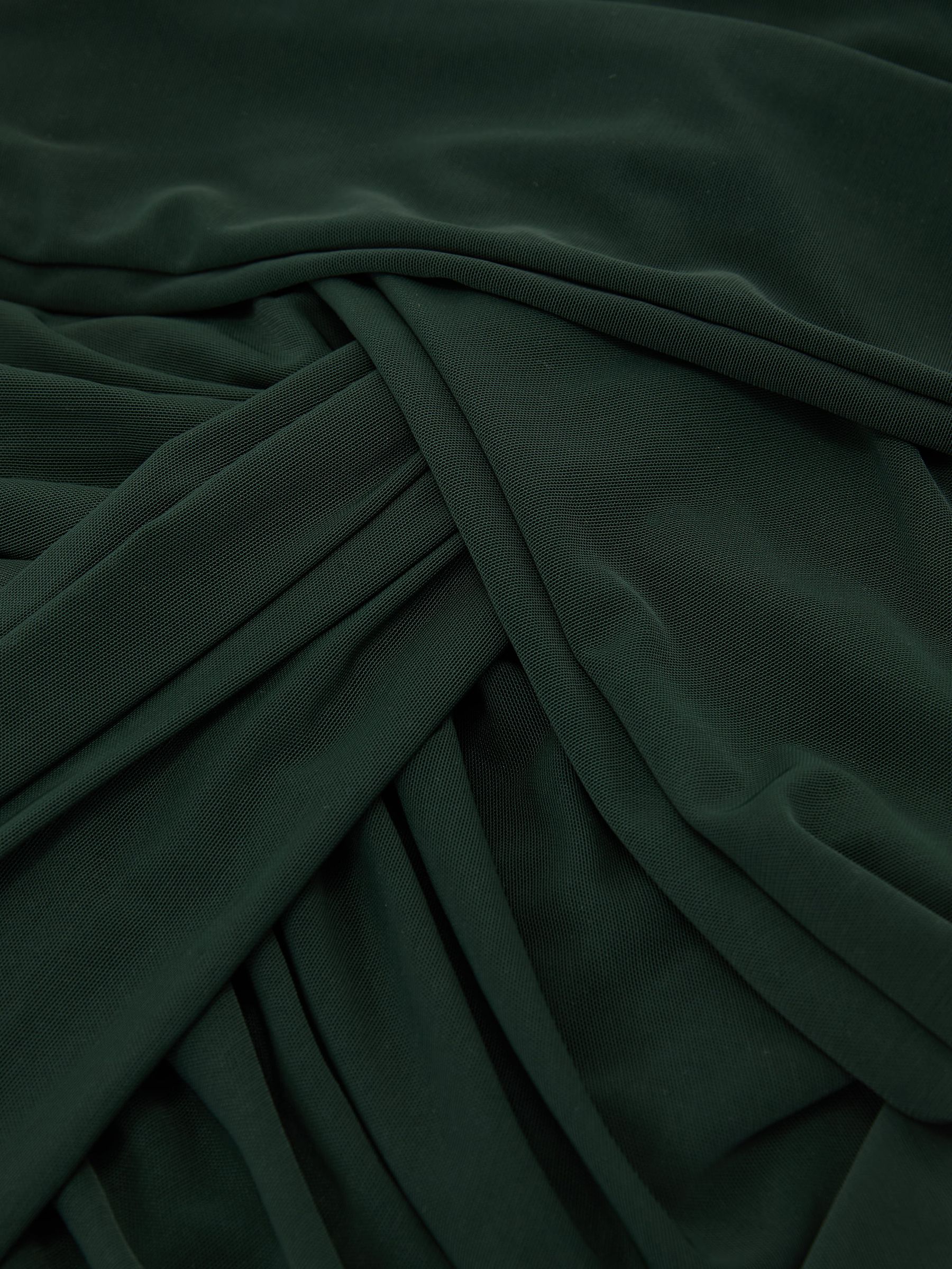 Sheer Ruched Sleeveless Maxi Dress in Green - Image 7 of 7