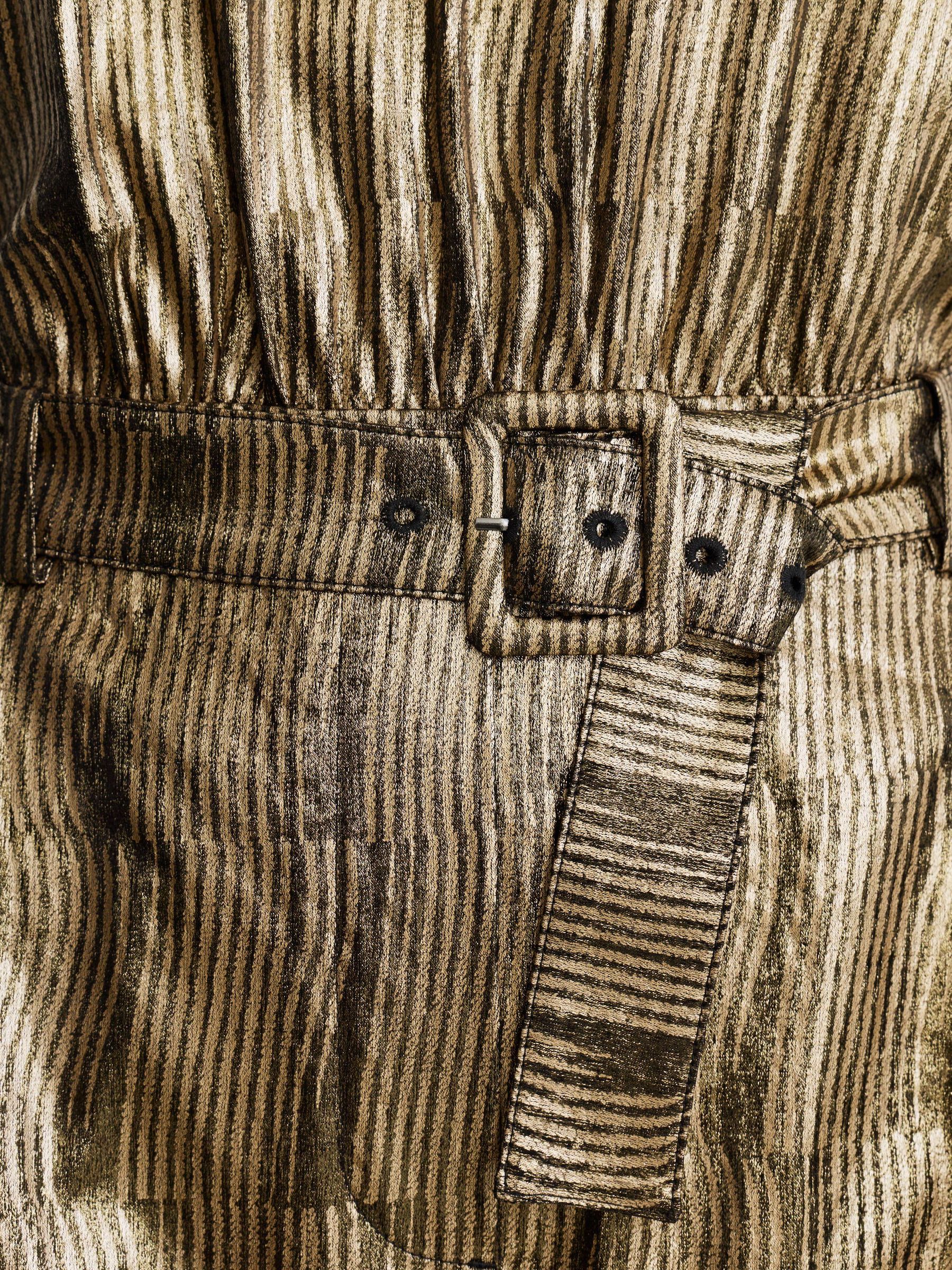 Metallic Sleeveless Belted Wide-Leg Jumpsuit in Gold - Image 6 of 8